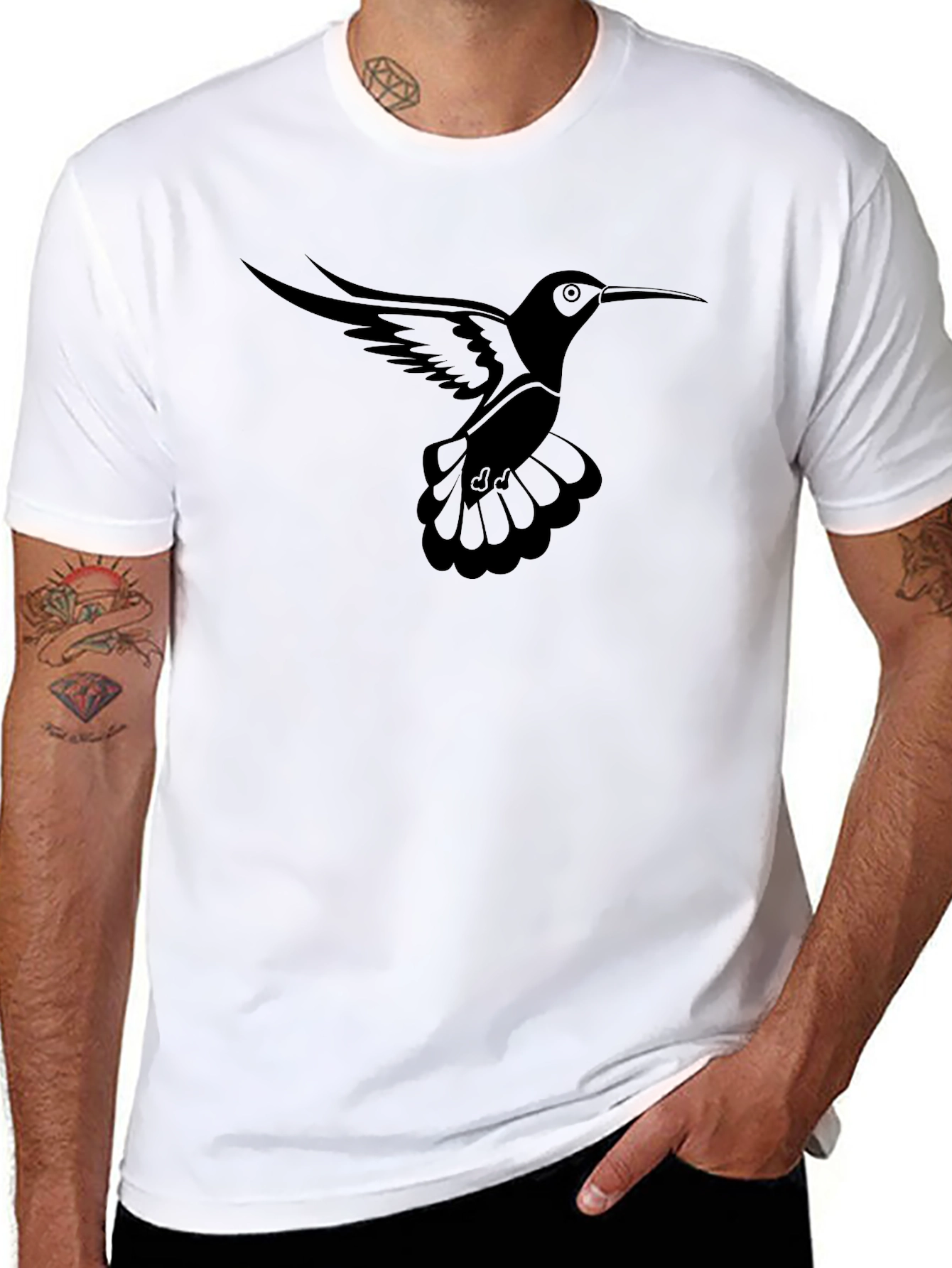 Hummingbird Graphic Tee - Mens Black T-Shirt