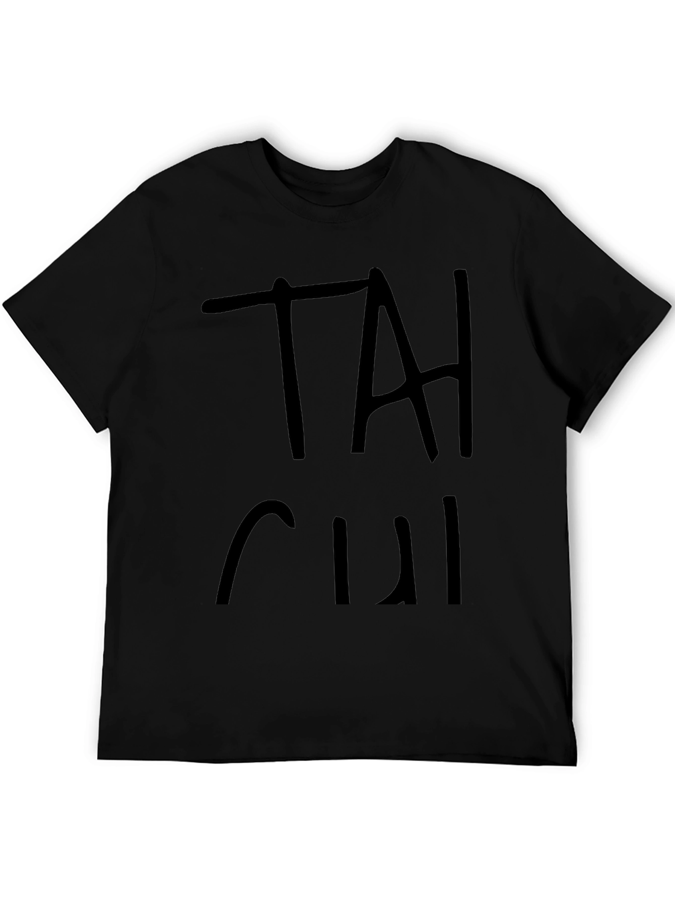 Black TAI CHI Graphic Print T-Shirt