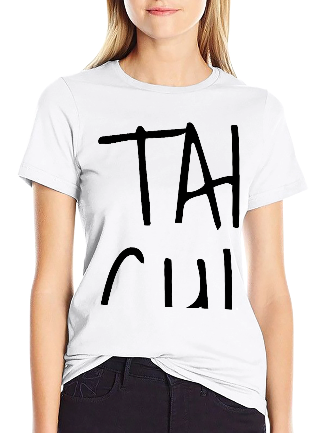 Black TAI CHI Graphic Print T-Shirt