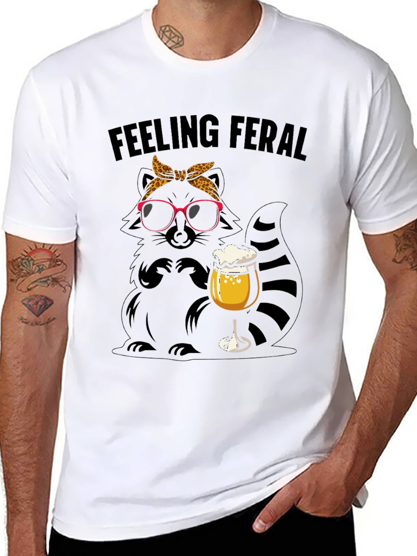 Feeling Feral Raccoon Beer T-Shirt