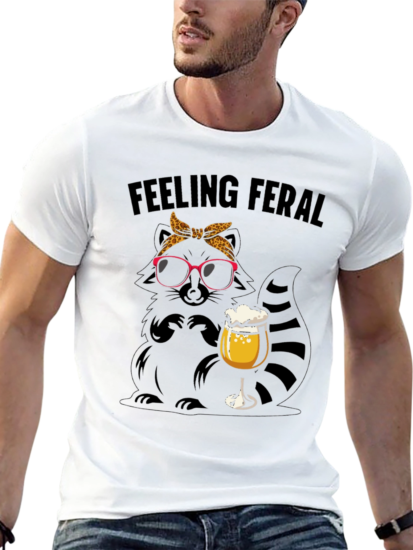 Feeling Feral Raccoon Beer T-Shirt