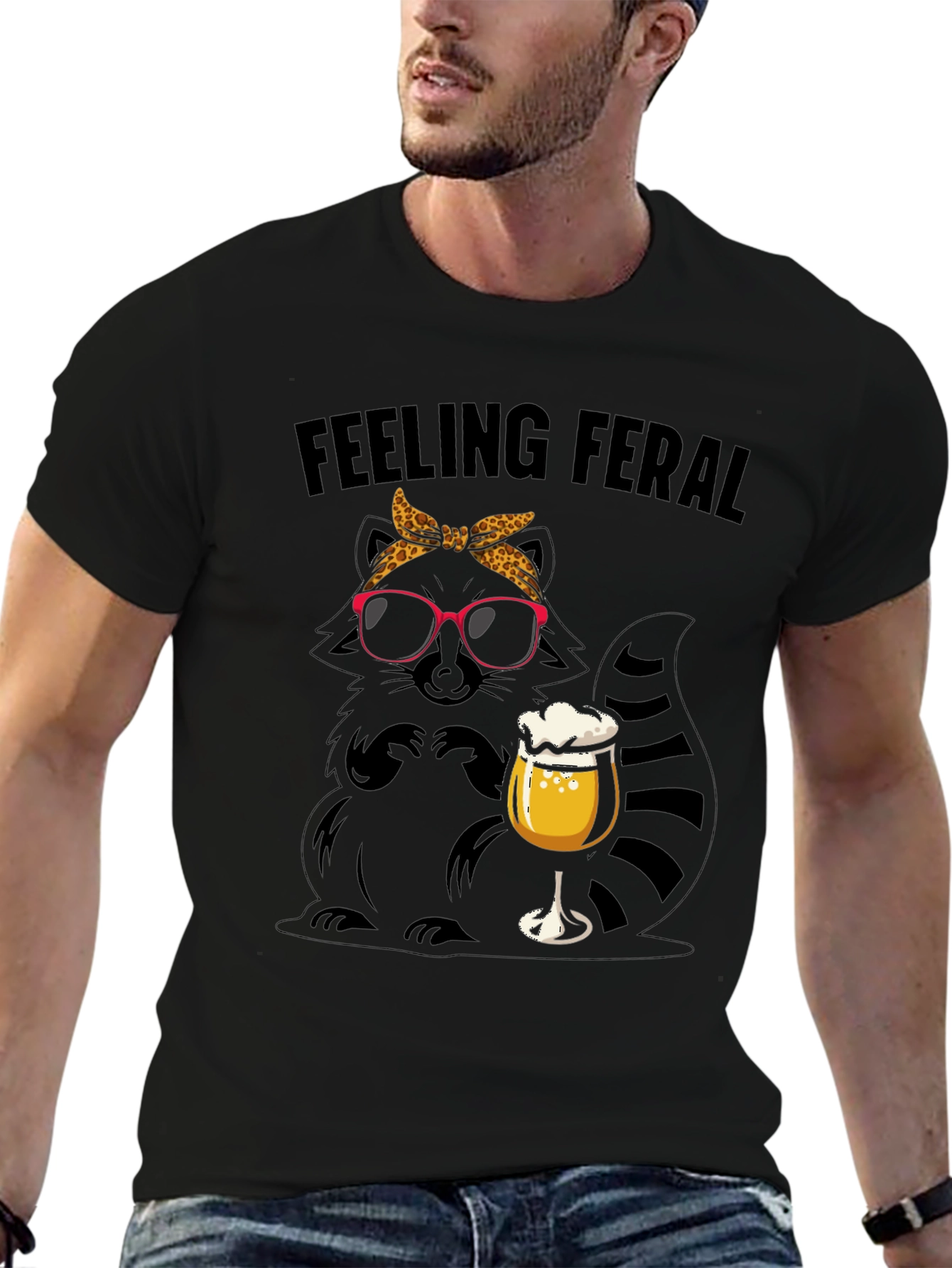 Feeling Feral Raccoon Beer T-Shirt