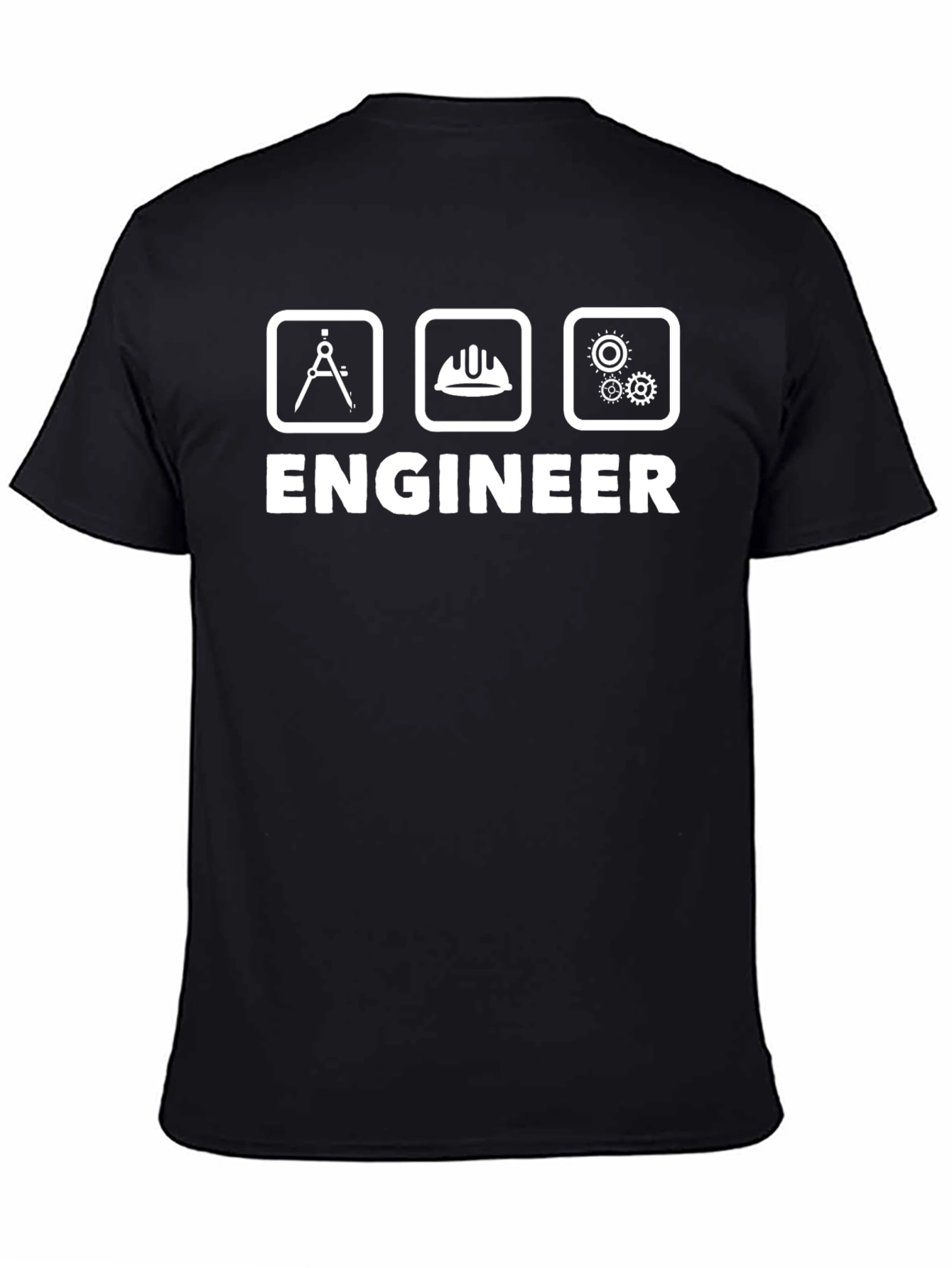 Engineer T-Shirt - Drafting Tool Hard Hat Gears