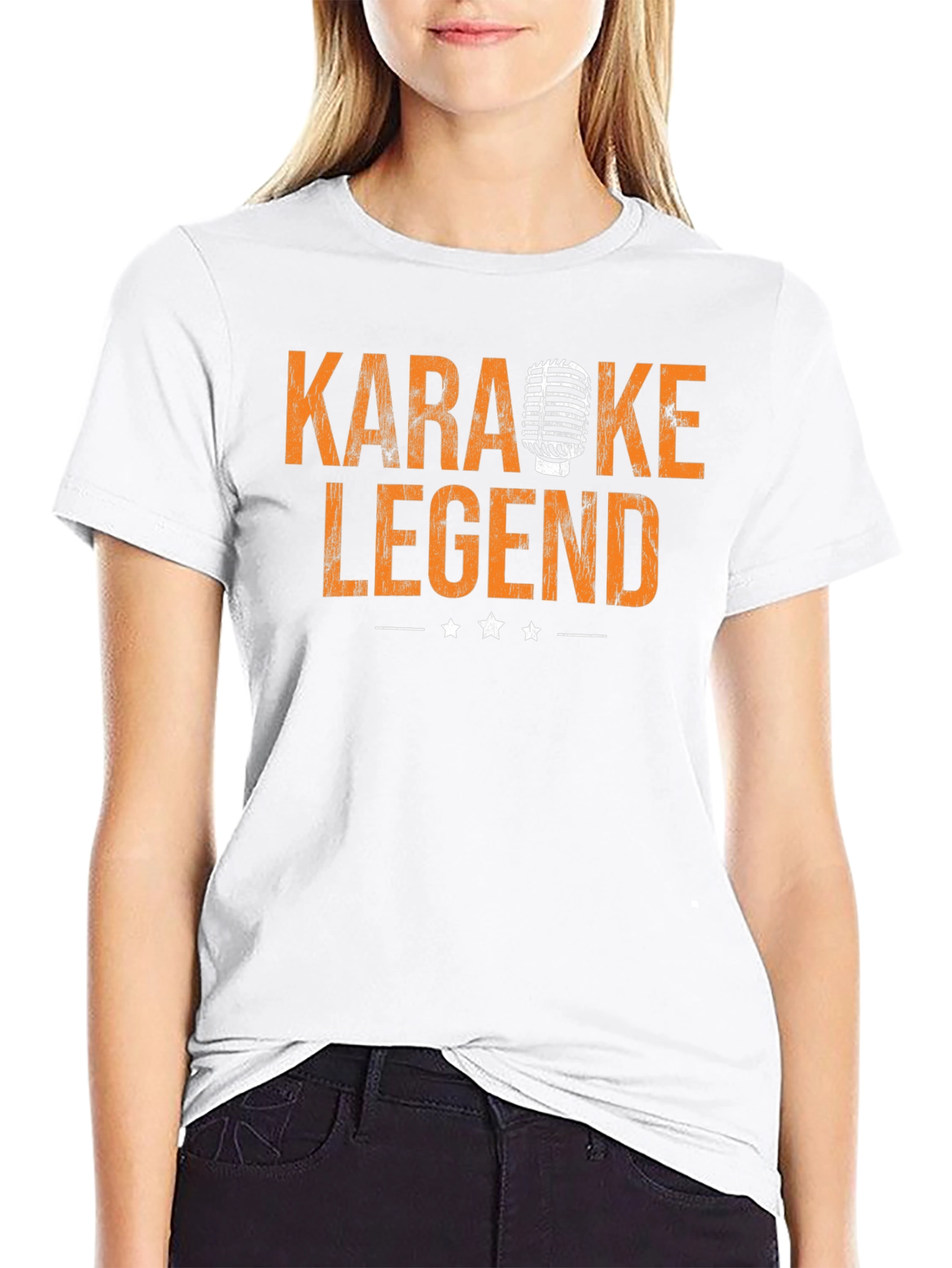 Karaoke Legend Graphic Tee - Retro Microphone Design