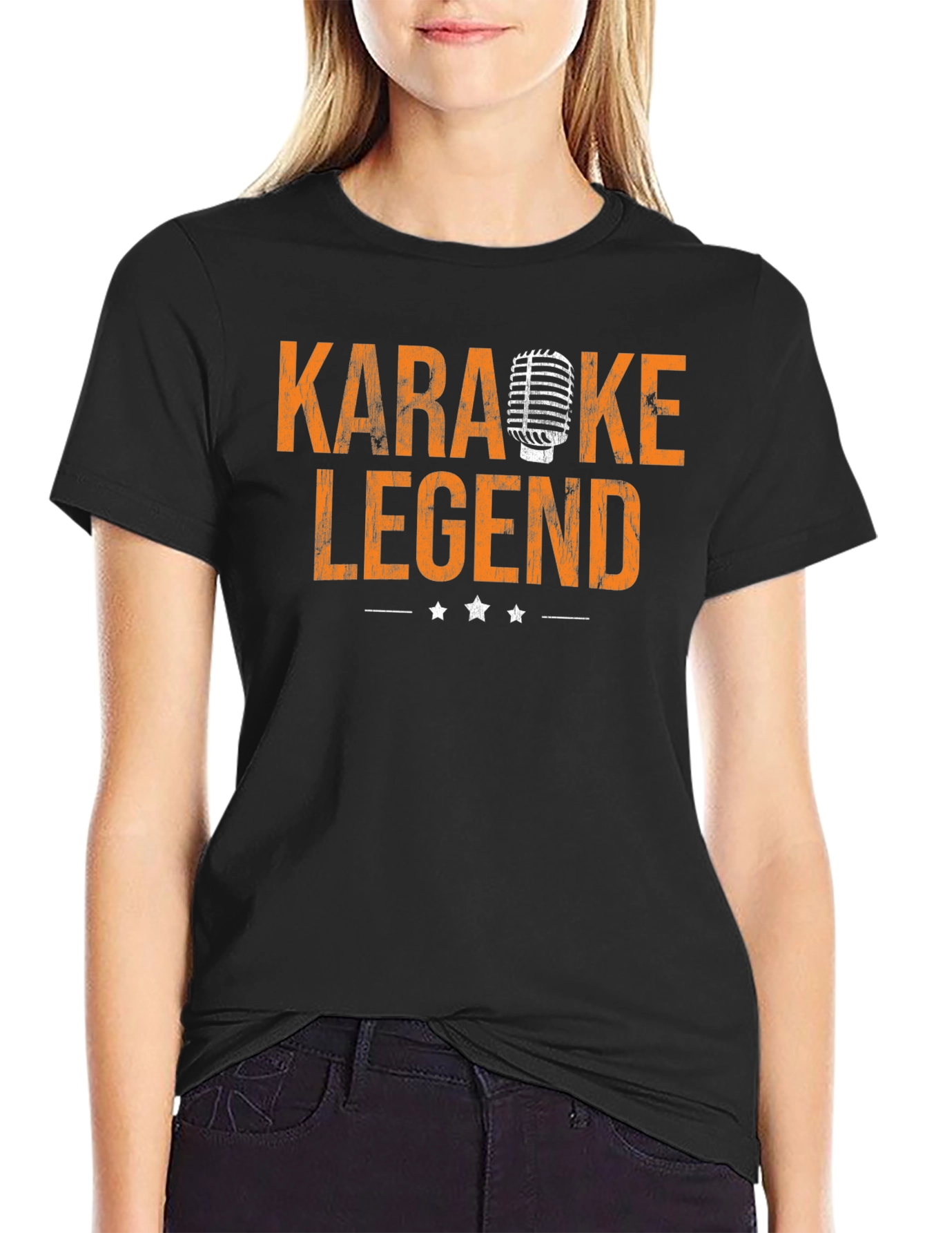 Karaoke Legend Graphic Tee - Retro Microphone Design