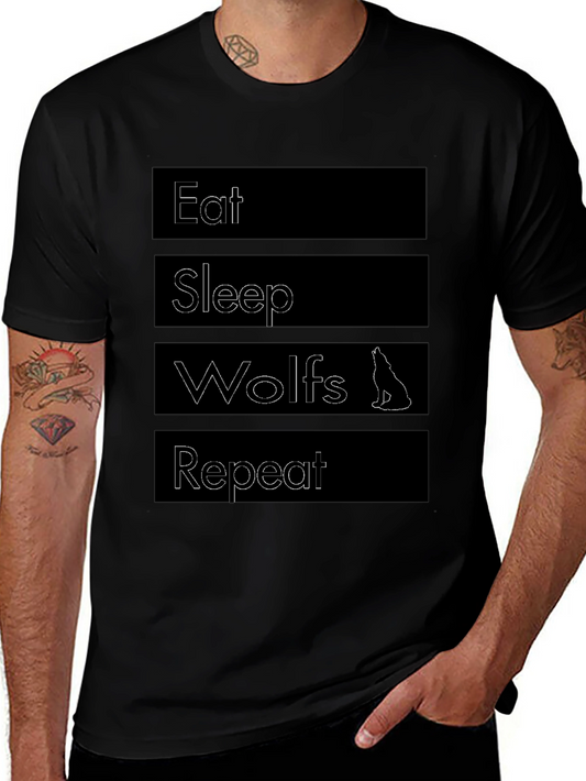 Eat Sleep Wolves Repeat Graphic Tee