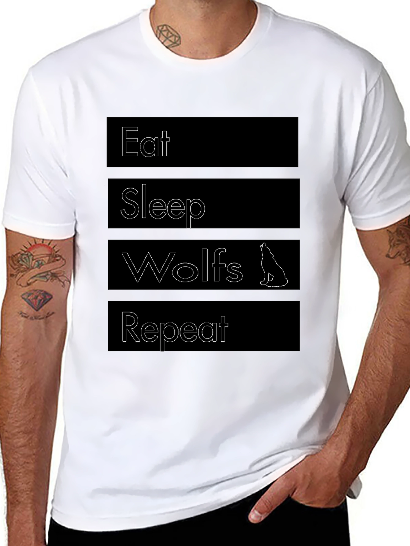 Eat Sleep Wolves Repeat Graphic Tee