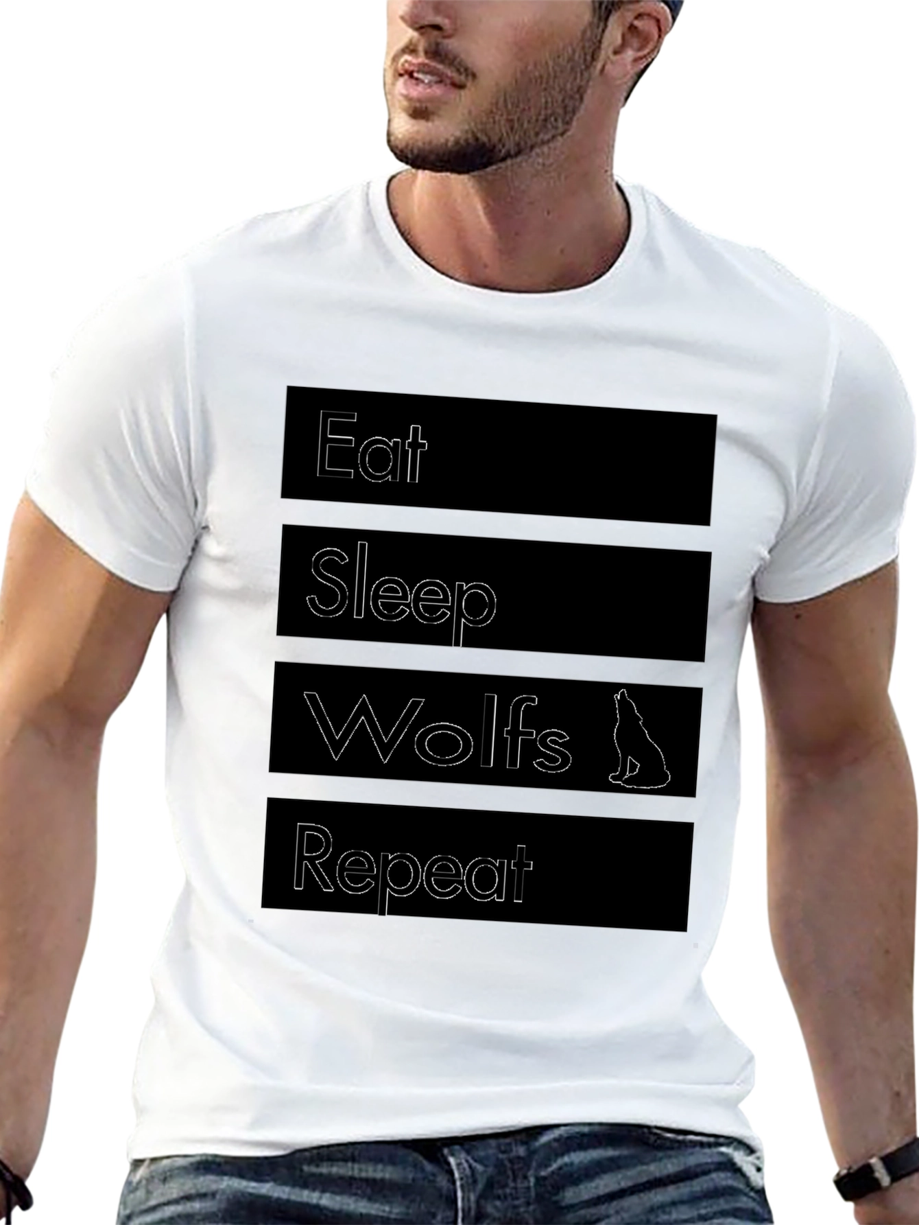 Eat Sleep Wolves Repeat Graphic Tee