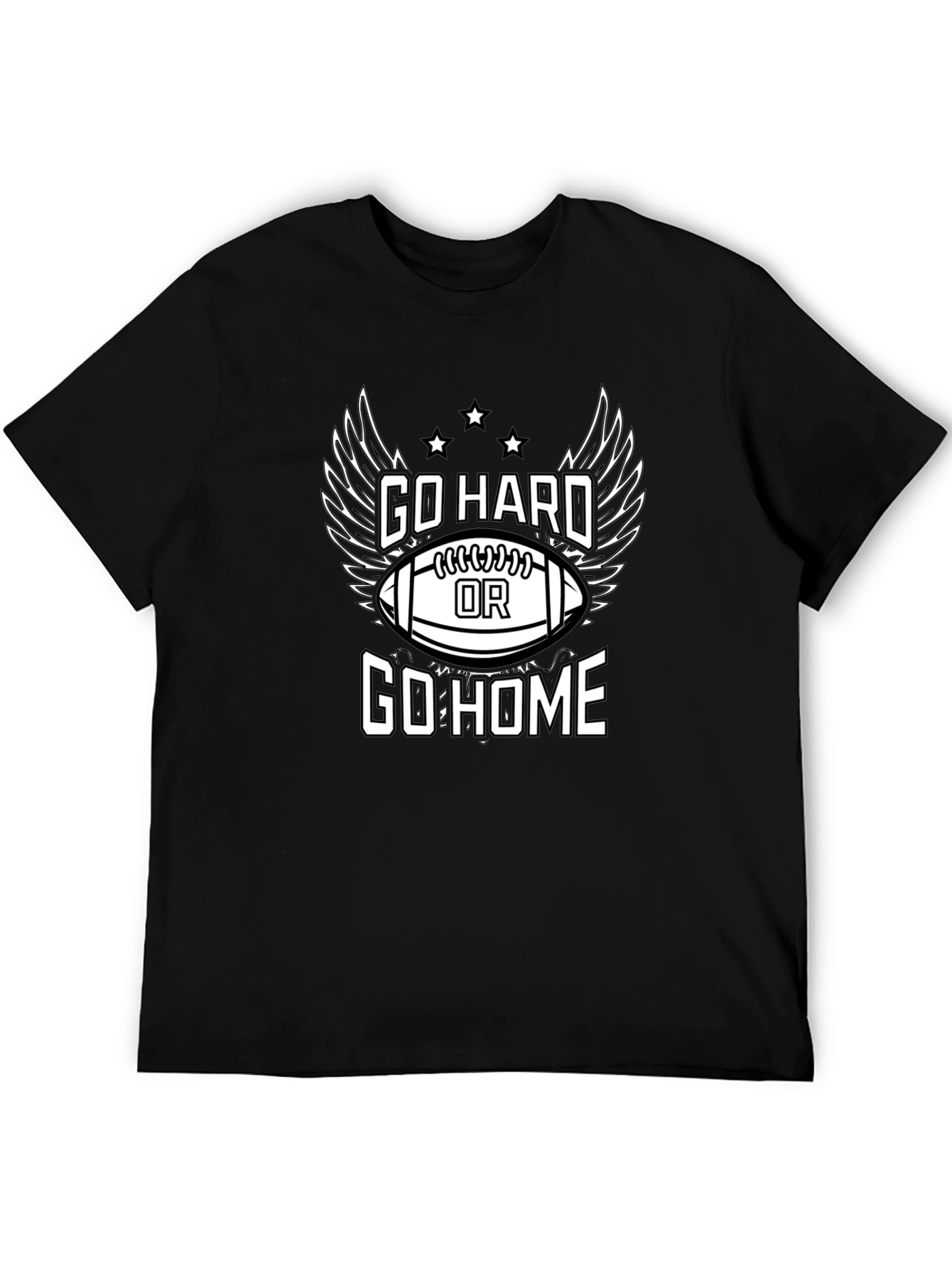 Go Hard or Go Home Football Graphic T-Shirt