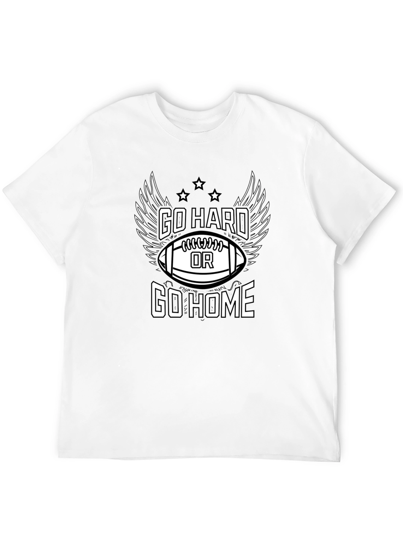 Go Hard or Go Home Football Graphic T-Shirt