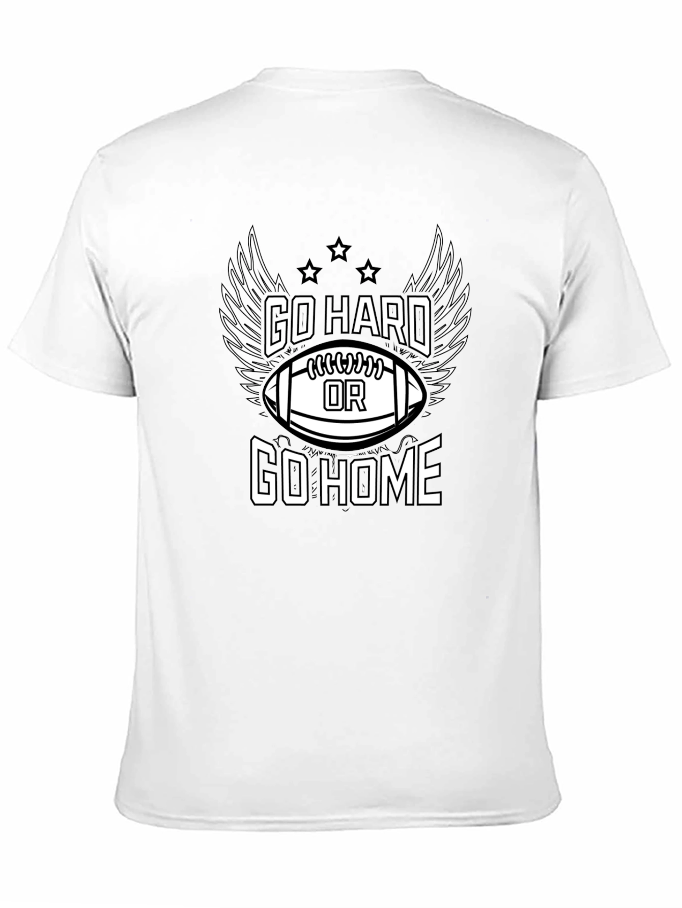 Go Hard or Go Home Football Graphic T-Shirt