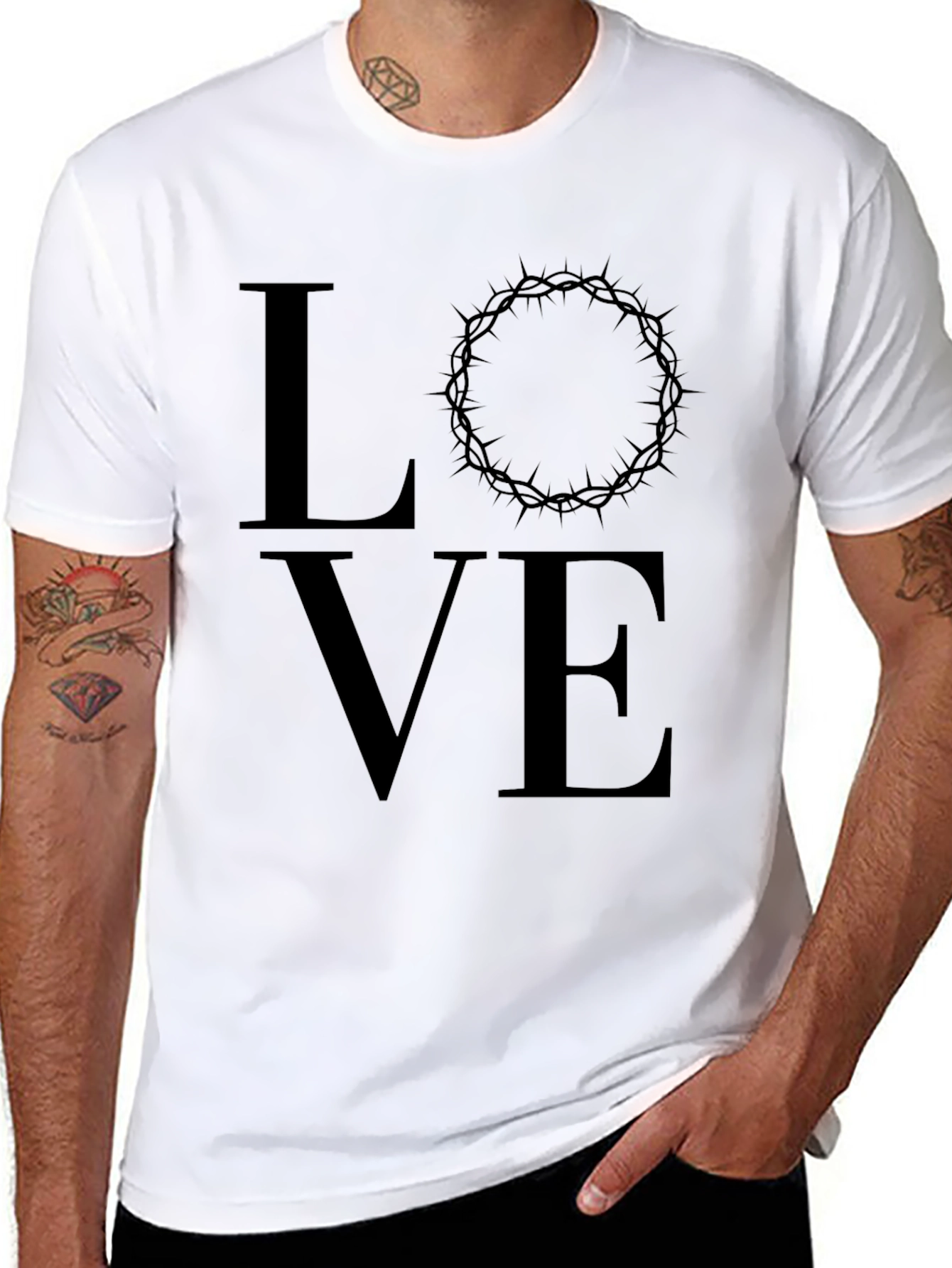 Love Crown of Thorns Graphic T-Shirt - Mens