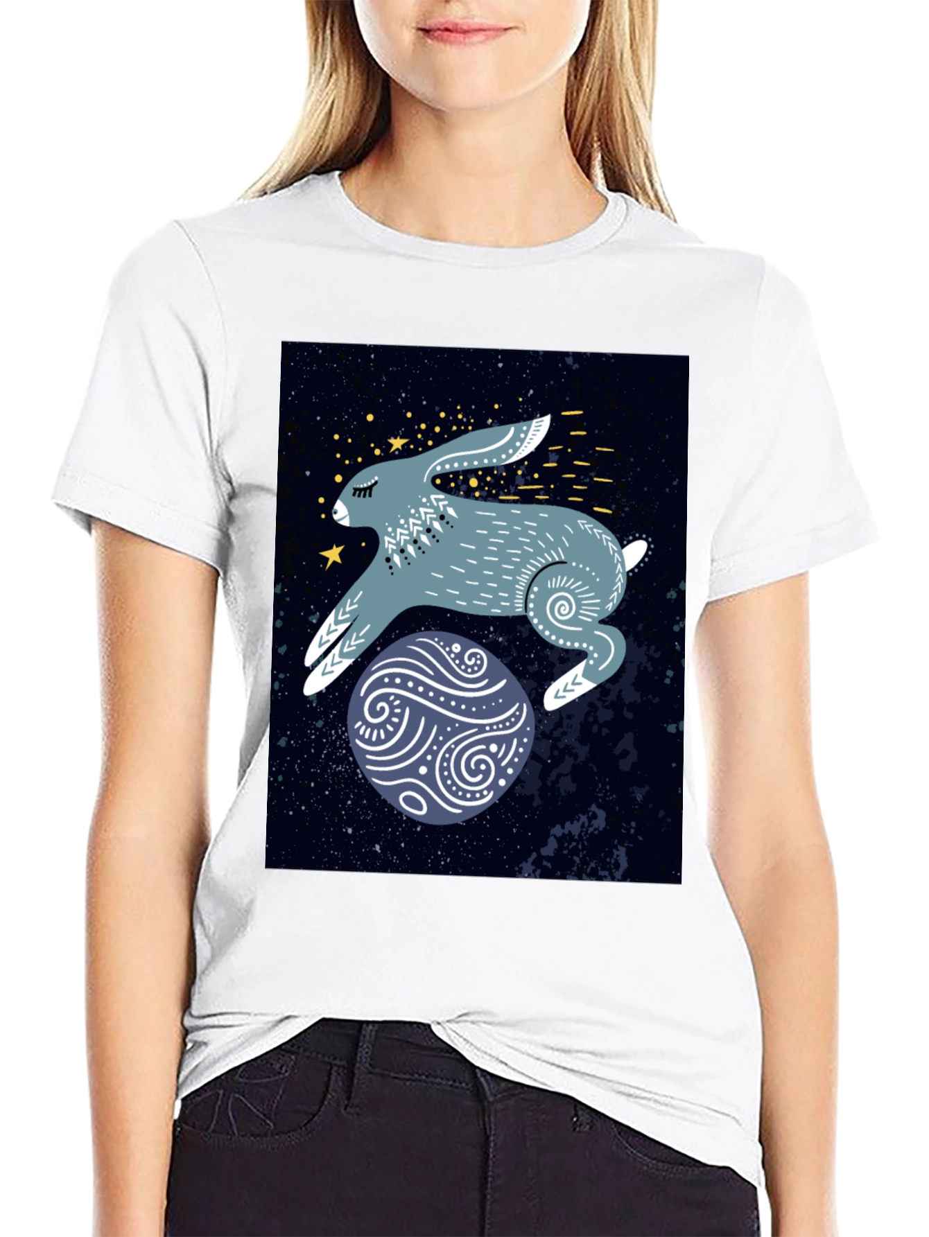 Cosmic Hare Graphic Tee - Stylish Comfort