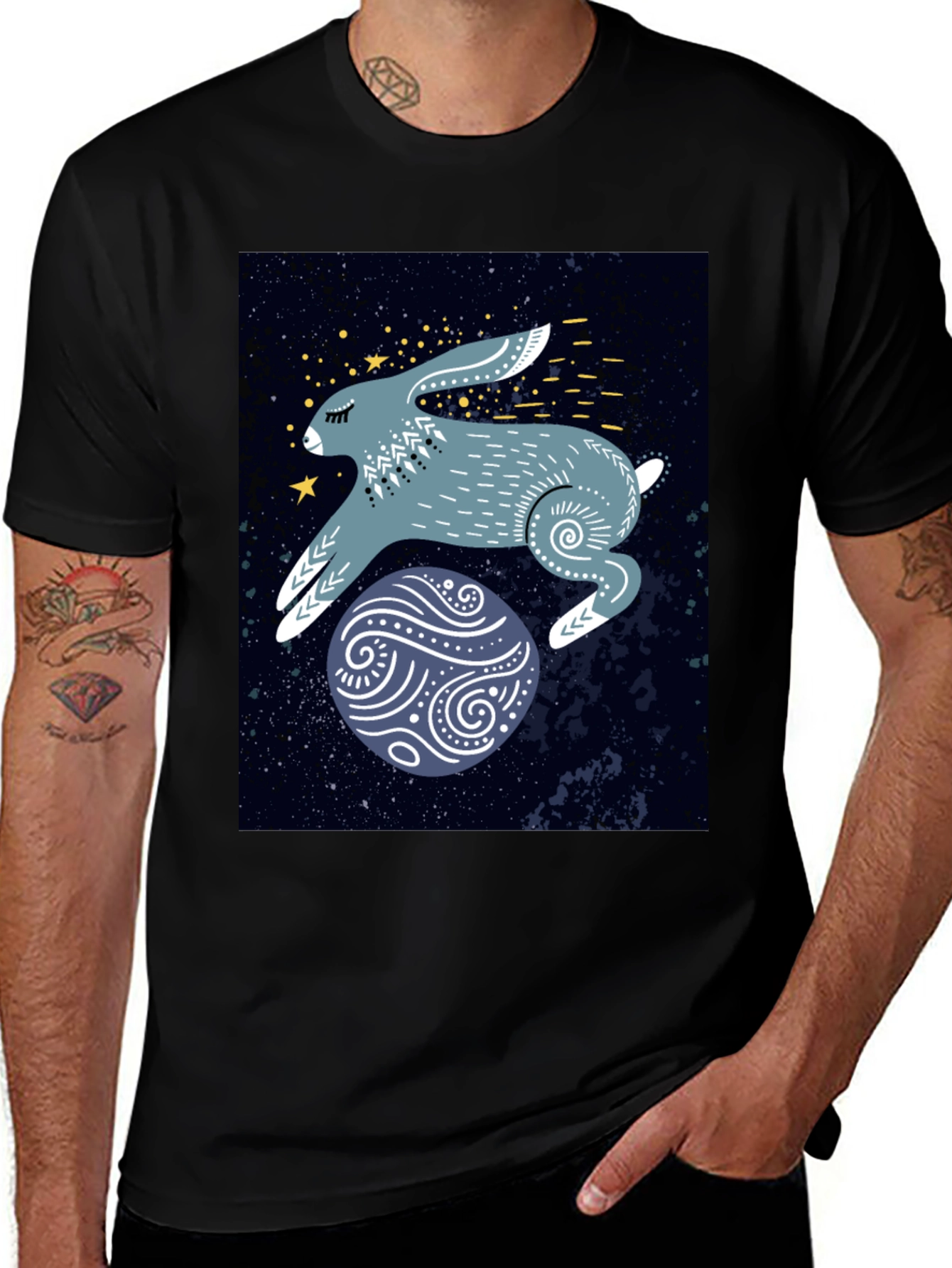 Cosmic Hare Graphic Tee - Stylish Comfort