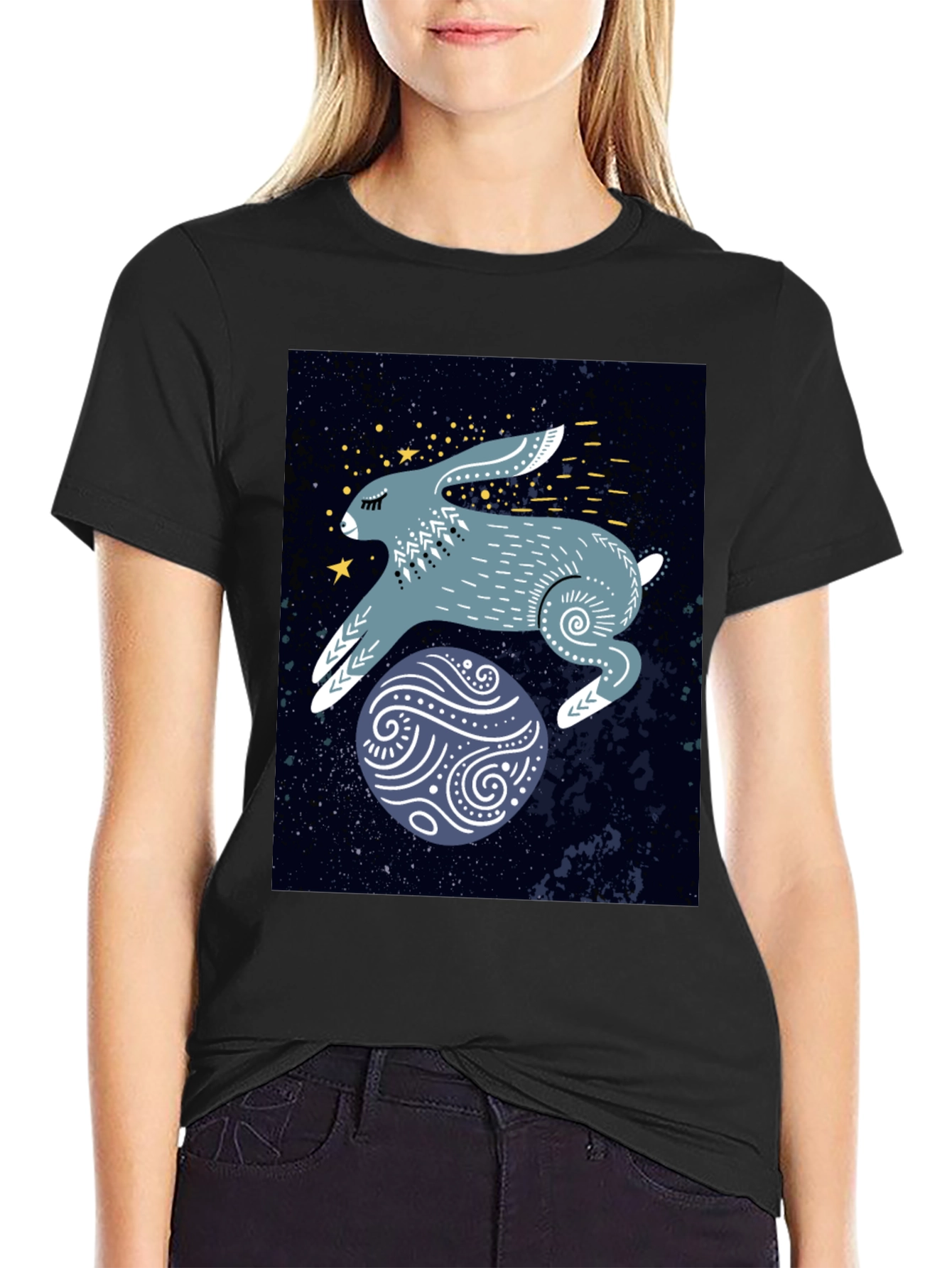 Cosmic Hare Graphic Tee - Stylish Comfort