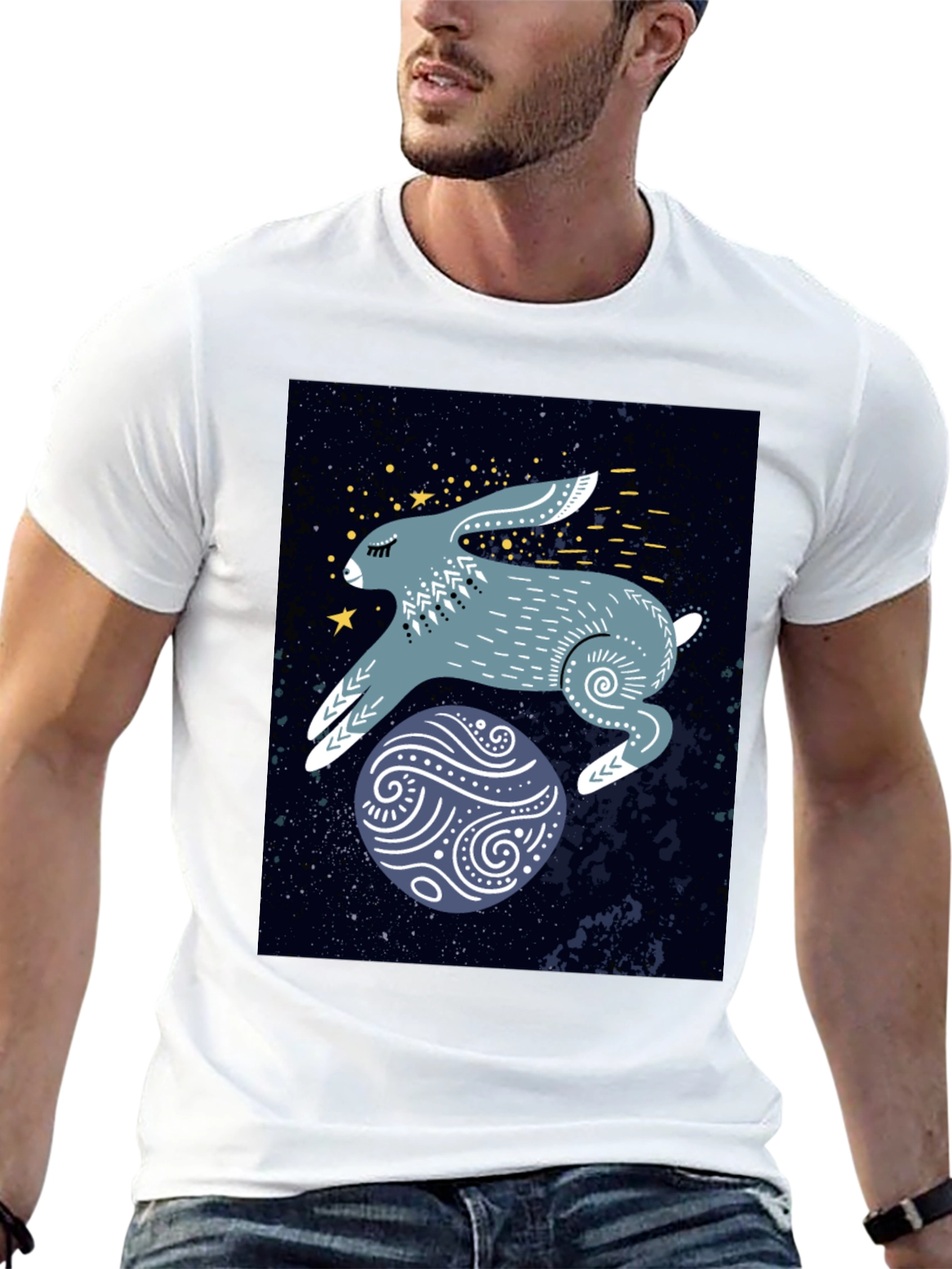 Cosmic Hare Graphic Tee - Stylish Comfort