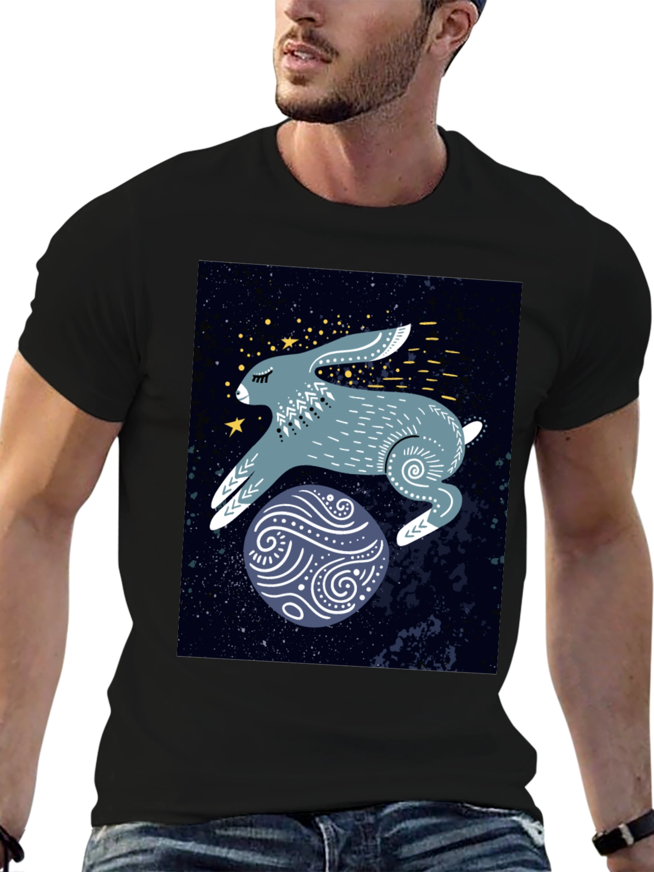 Cosmic Hare Graphic Tee - Stylish Comfort