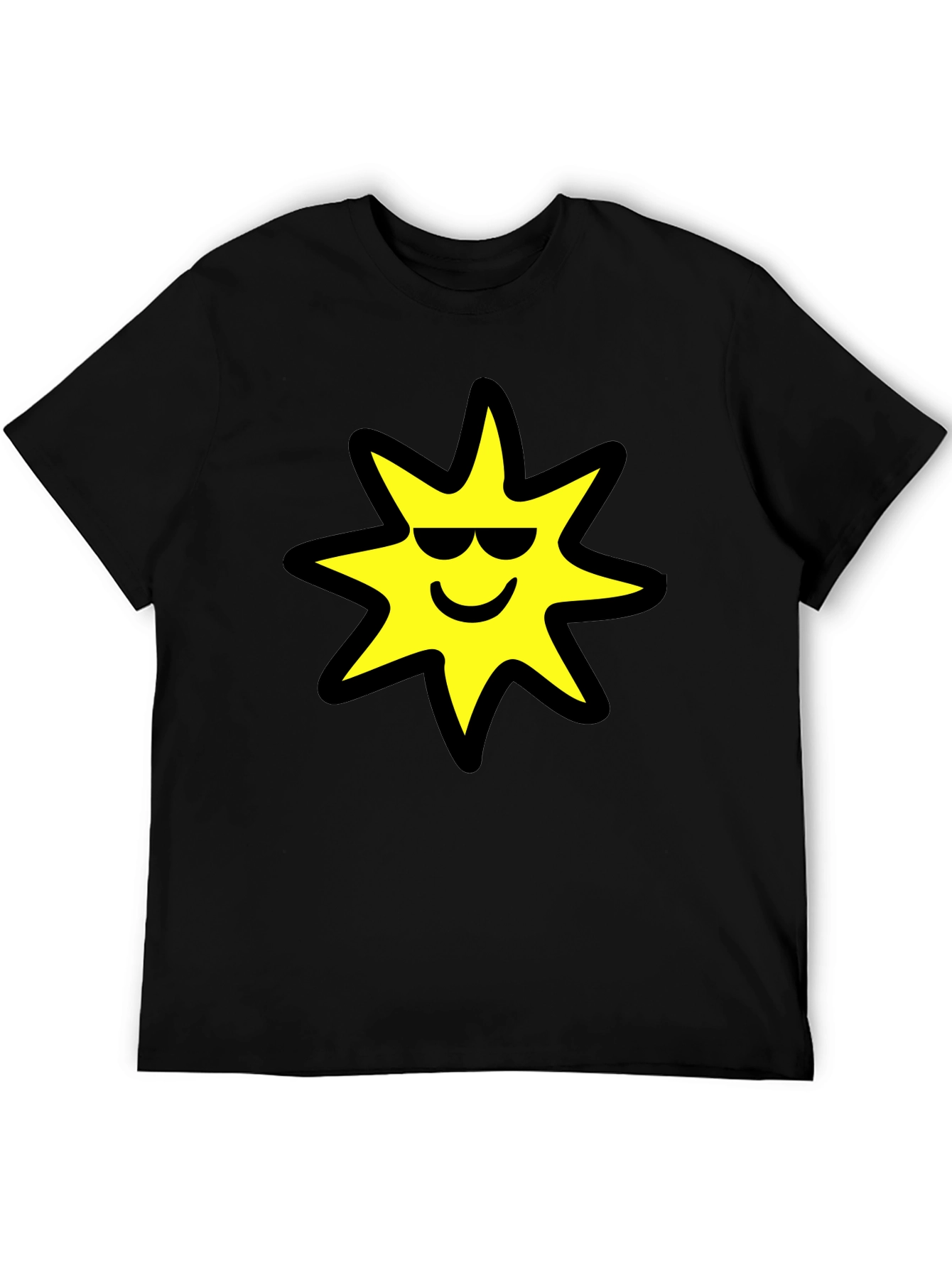 Cool Sun Graphic Tee - Black Cotton Comfort