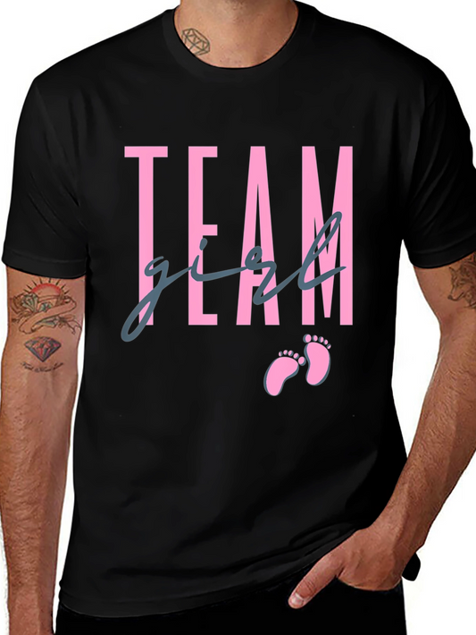 Team Girl Baby Shower T-Shirt - Cute Gender Reveal Tee