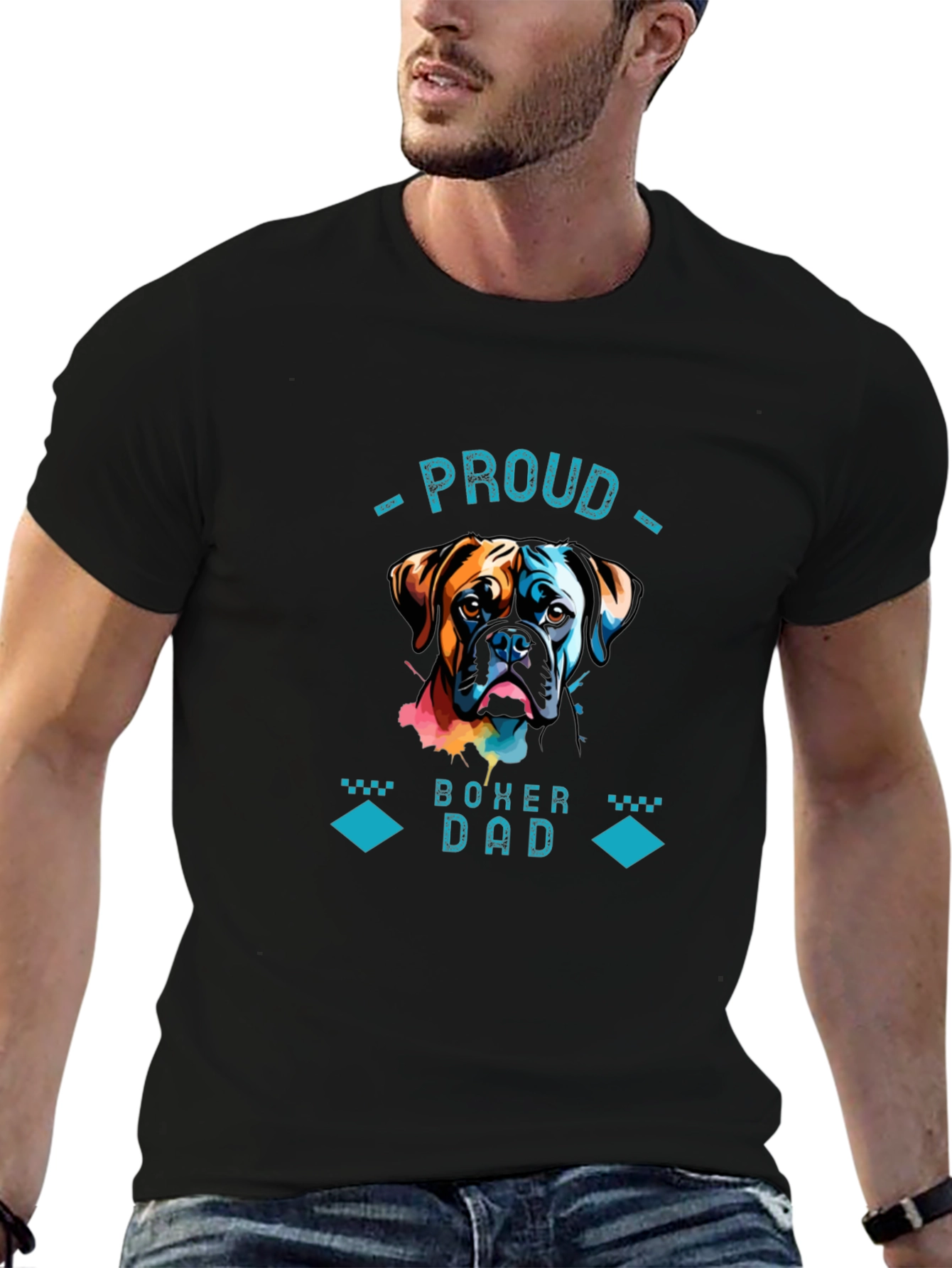 Proud Boxer Dad Graphic T-Shirt