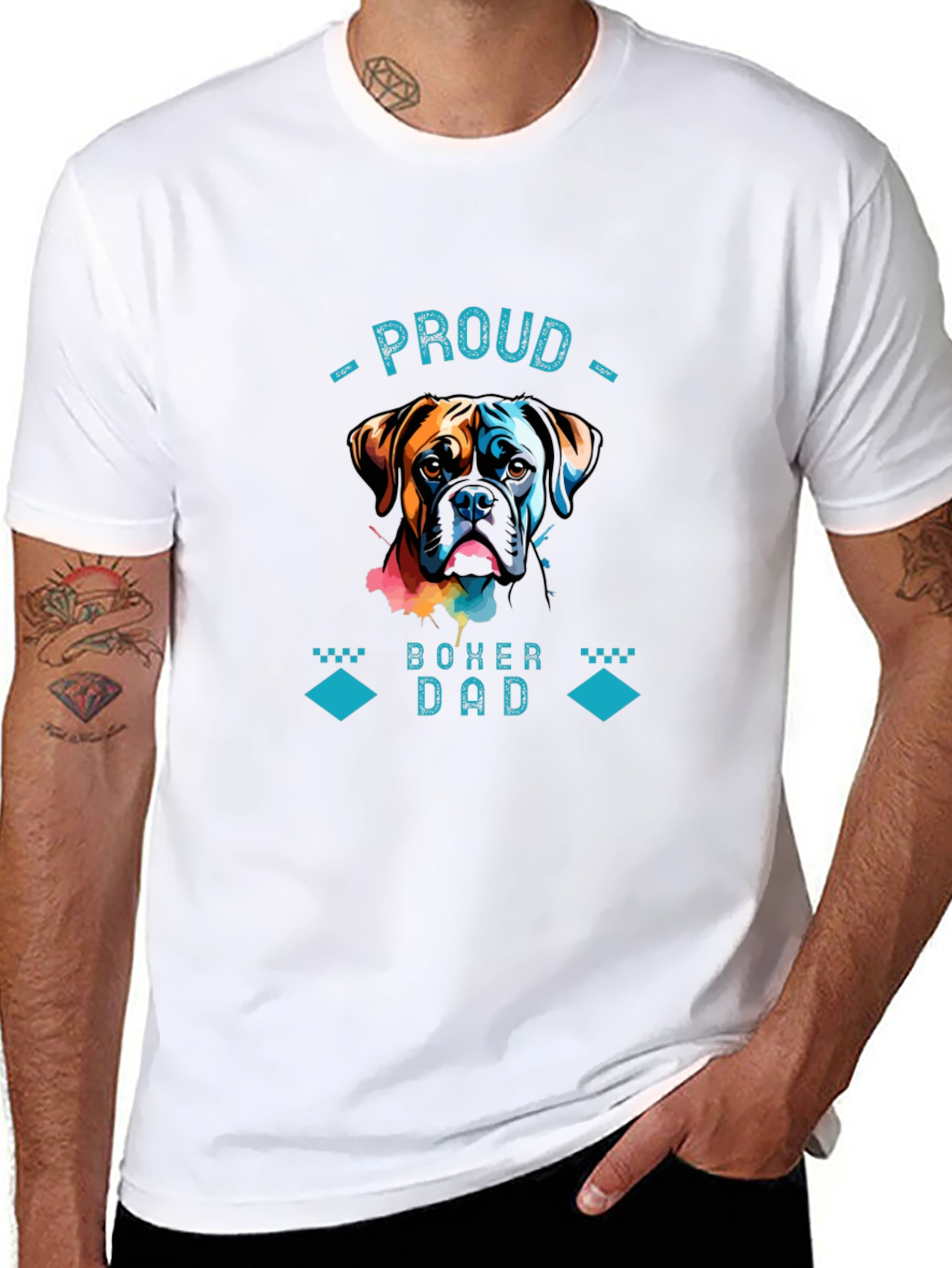 Proud Boxer Dad Graphic T-Shirt