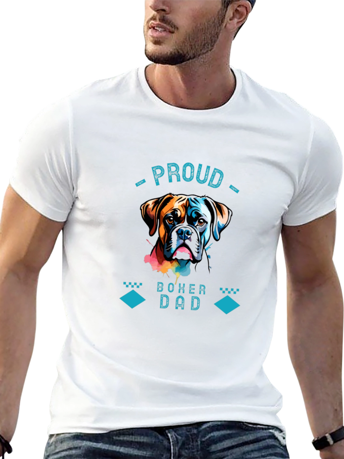 Proud Boxer Dad Graphic T-Shirt