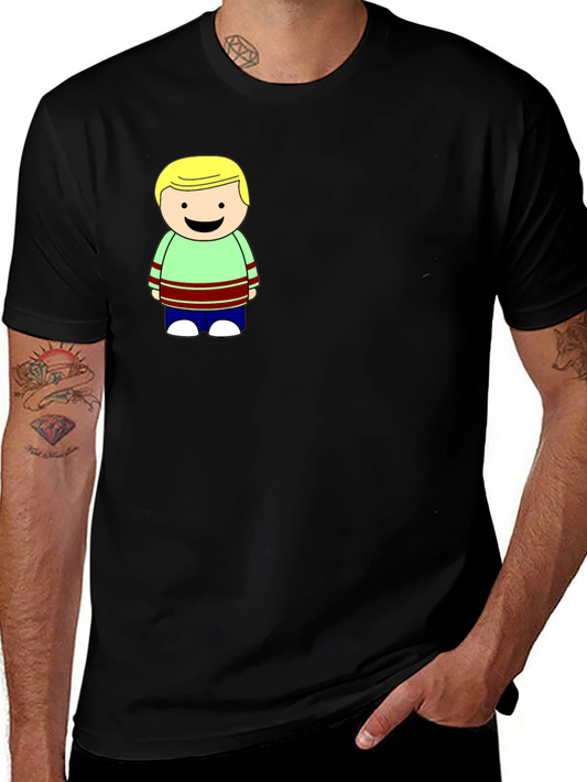 Cartoon Boy Graphic Black T-Shirt
