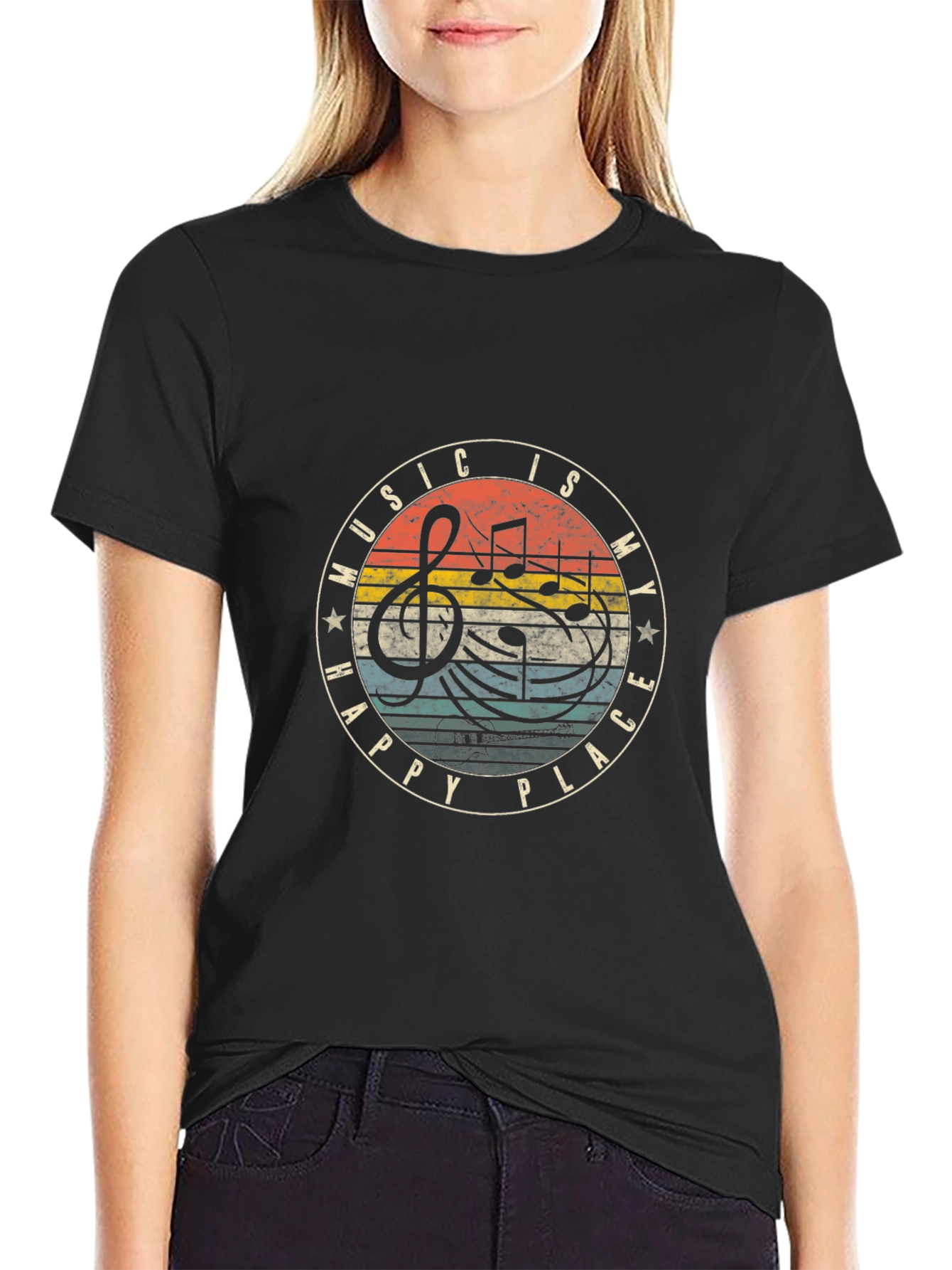 Music Is My Happy Place Graphic Tee