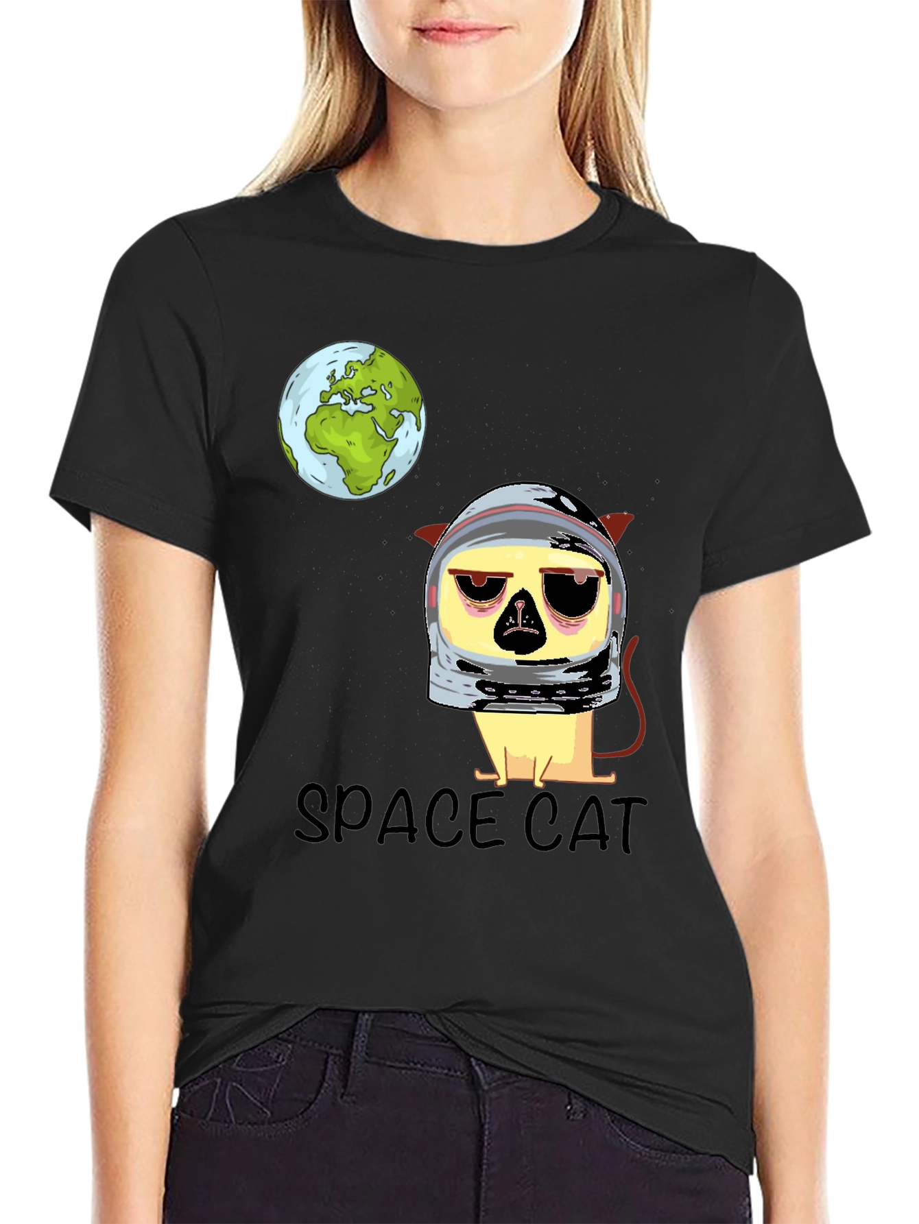 Space Cat Graphic T-Shirt - Astronaut Kitten Tee