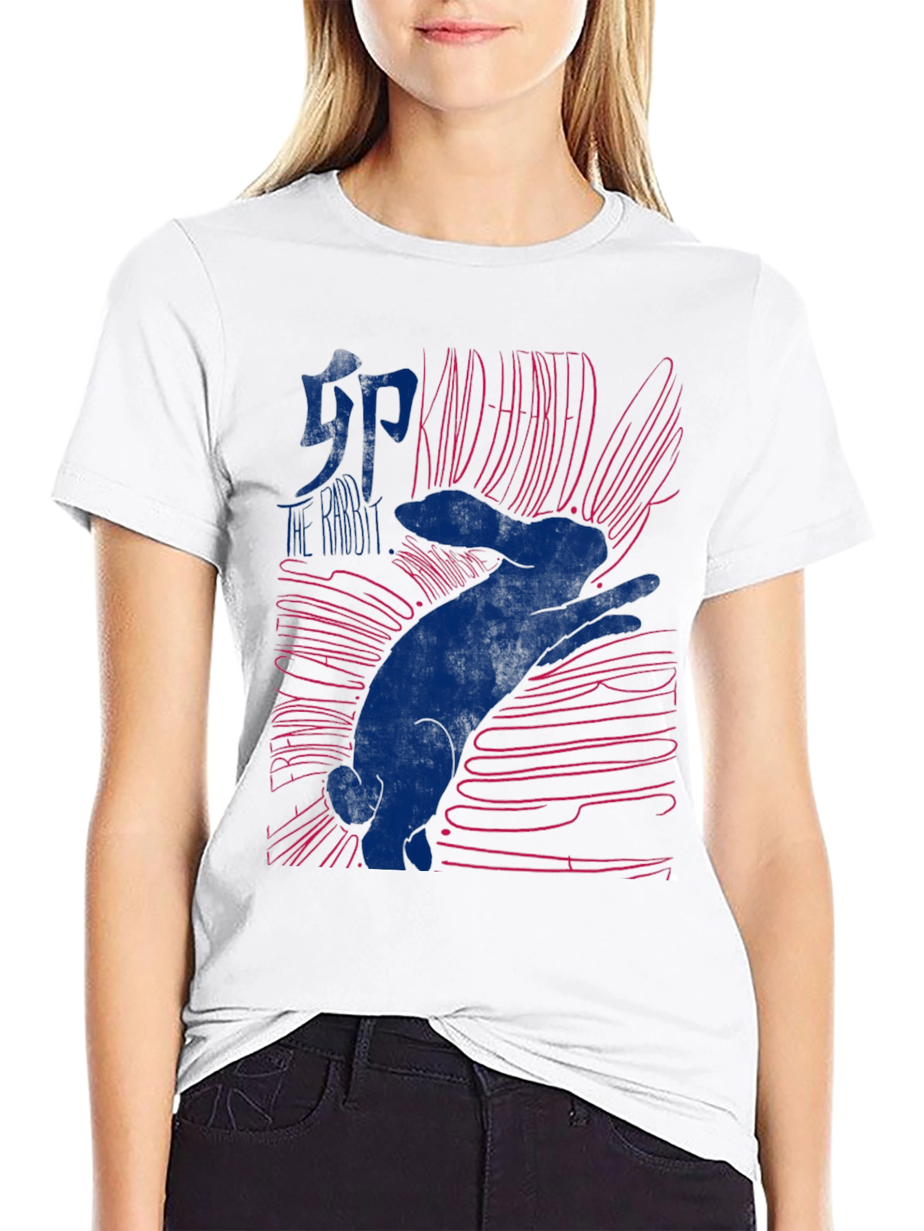 Kind Hearted Rabbit Graphic T-Shirt