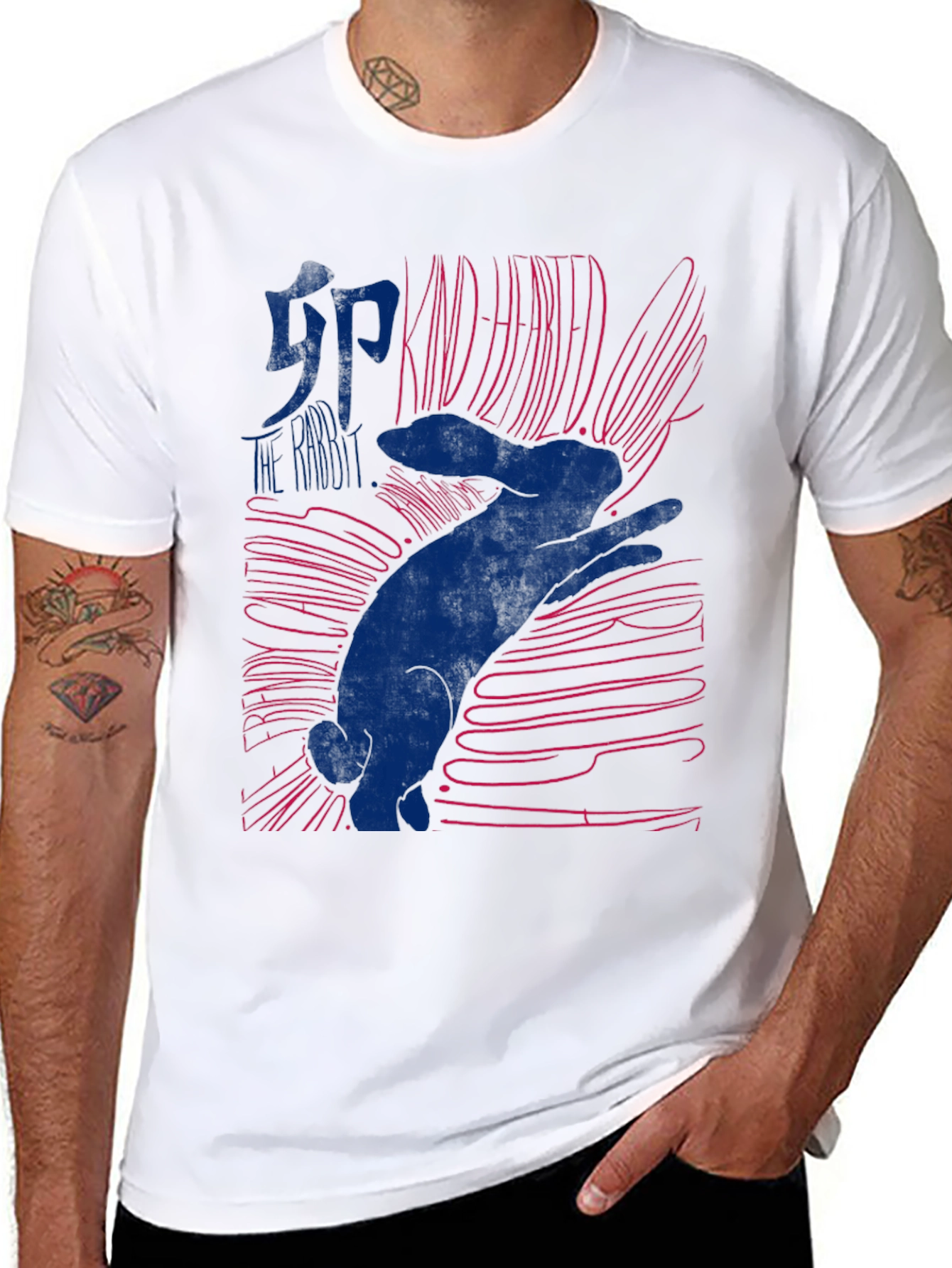 Kind Hearted Rabbit Graphic T-Shirt