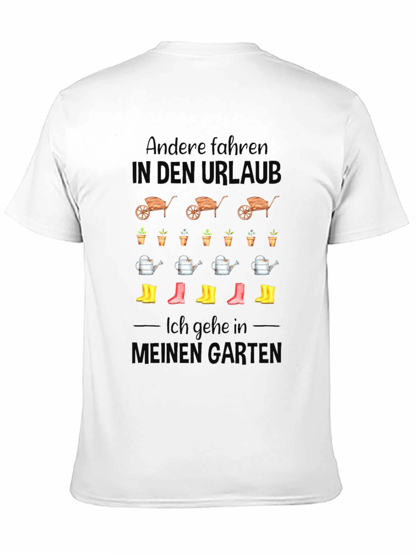 Gardening T-Shirt: In den Urlaub Black Cotton Tee