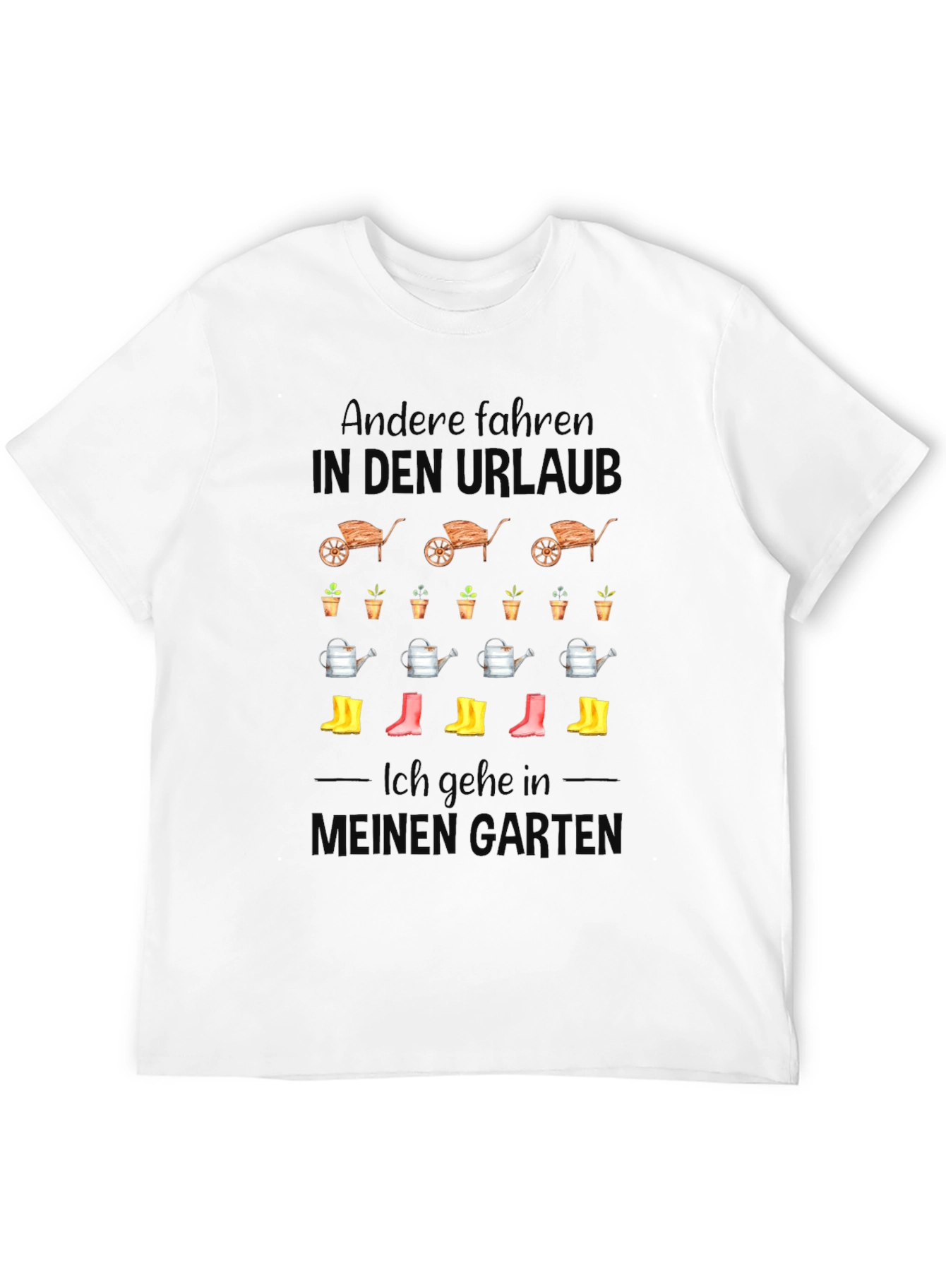 Gardening T-Shirt: In den Urlaub Black Cotton Tee