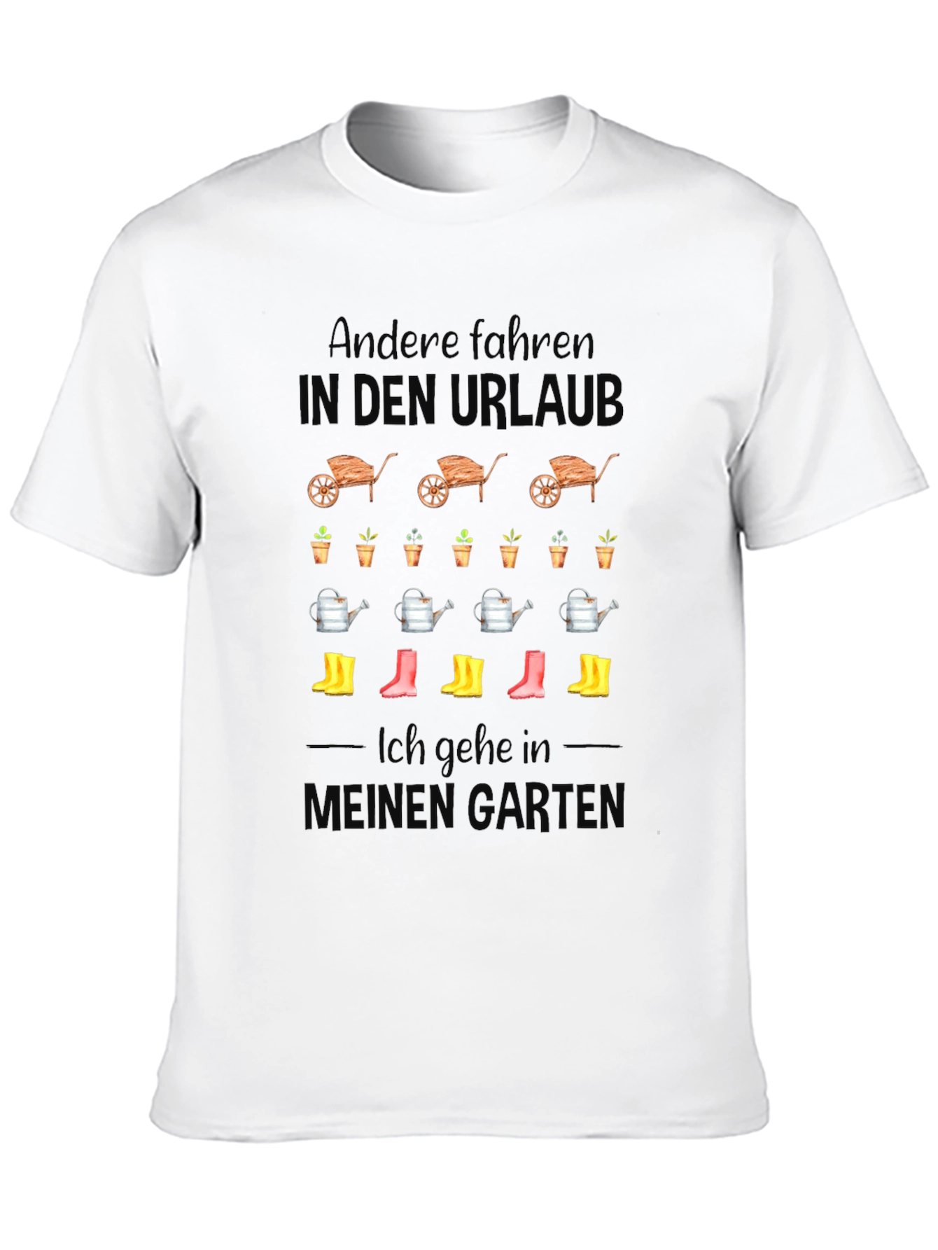 Gardening T-Shirt: In den Urlaub Black Cotton Tee