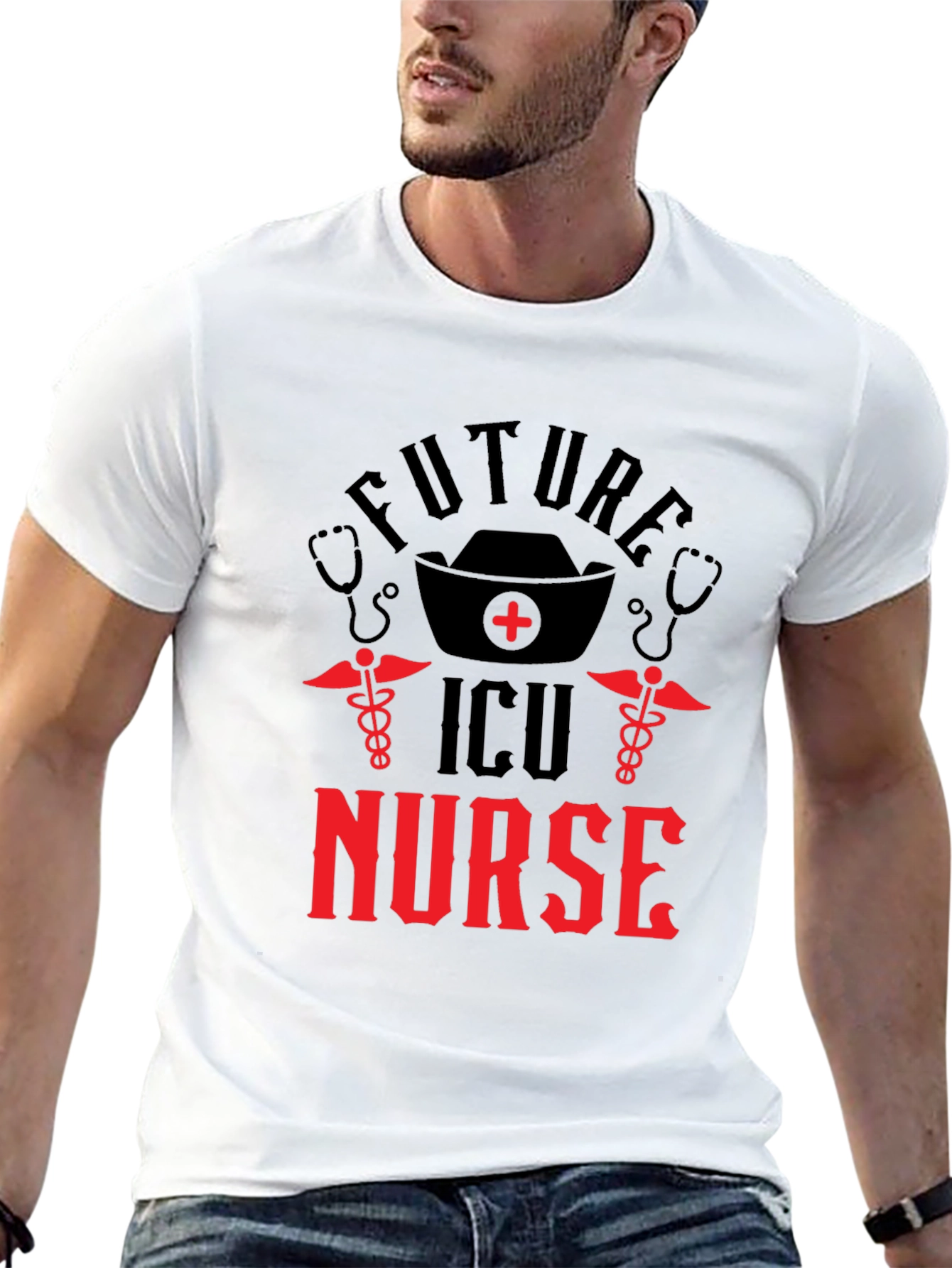 Future ICU Nurse Black Graphic T-Shirt