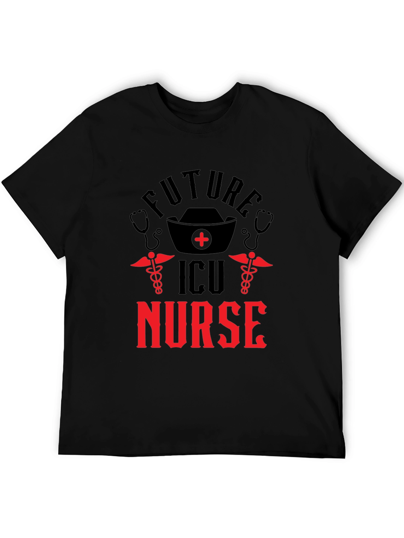 Future ICU Nurse Black Graphic T-Shirt
