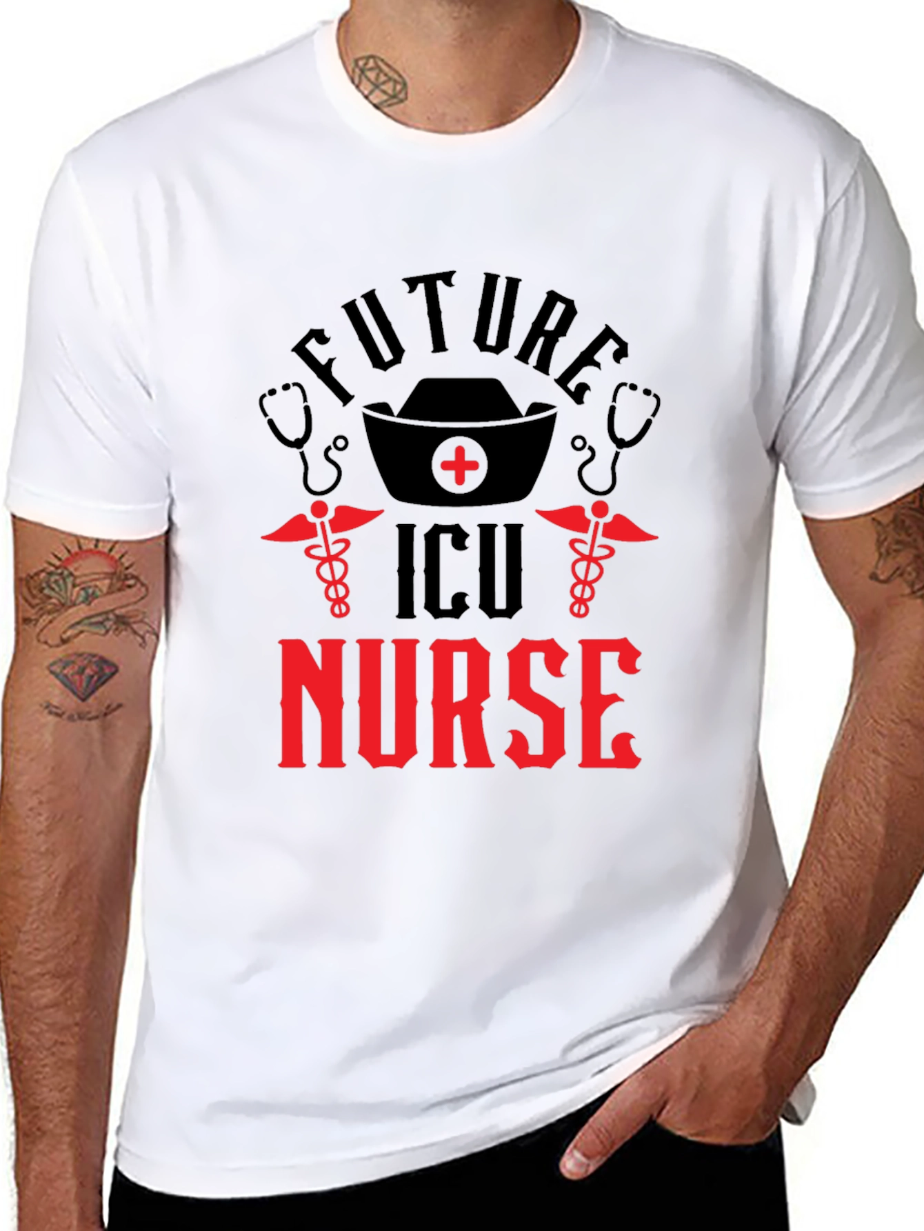 Future ICU Nurse Black Graphic T-Shirt
