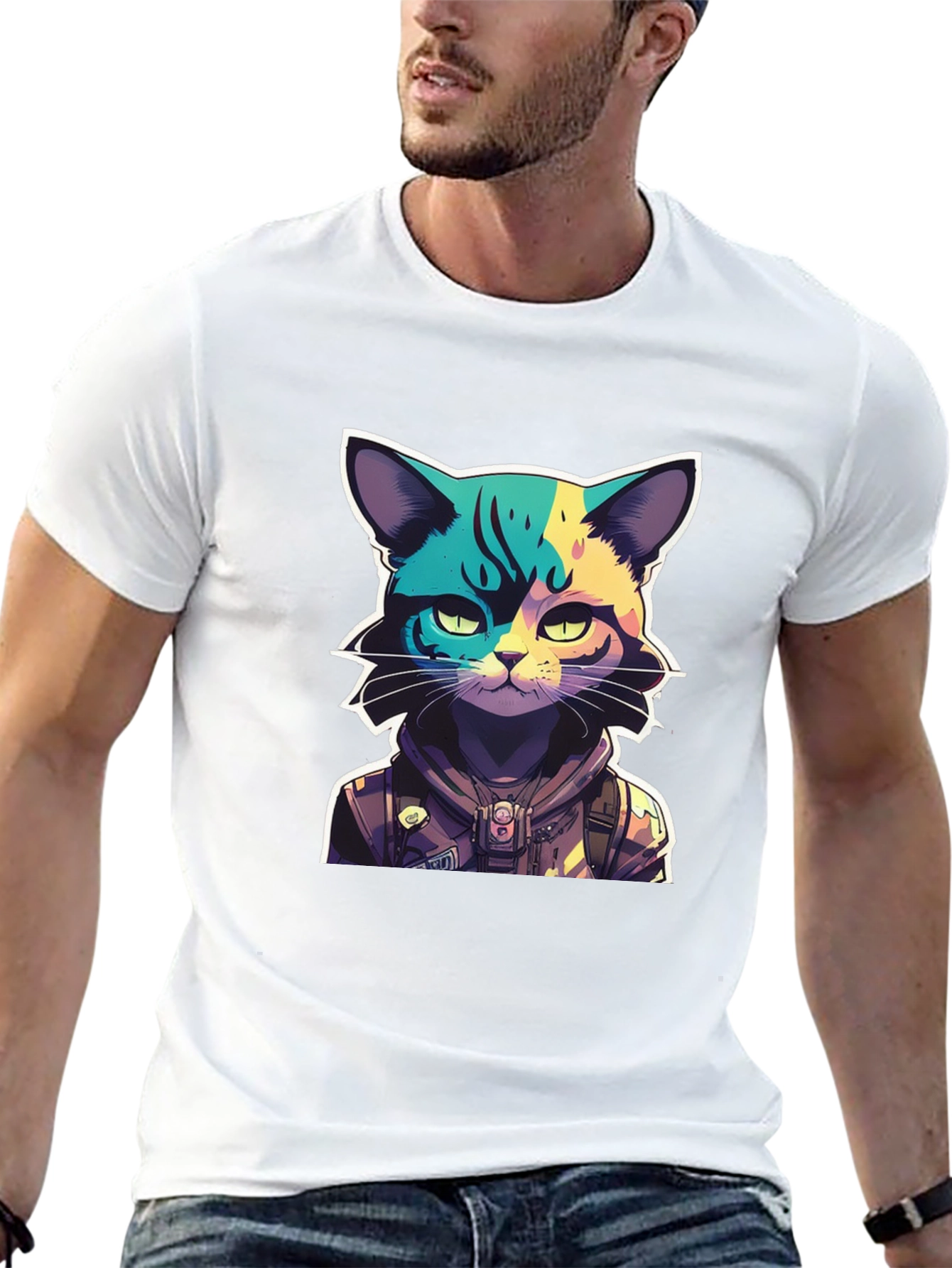 Cool Cat Graphic T-Shirt - Unique Design