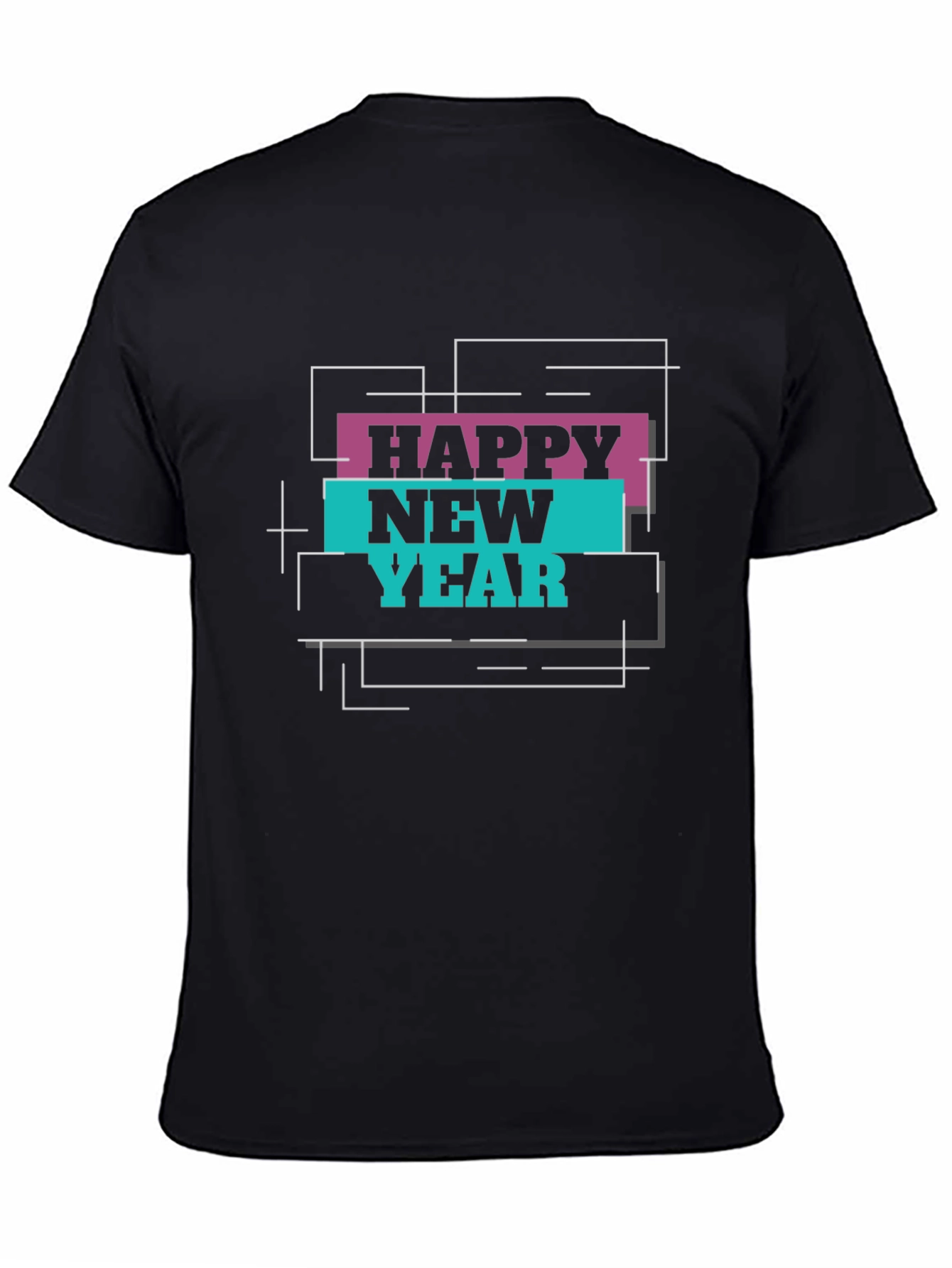 Happy New Year Graphic T-Shirt - Black