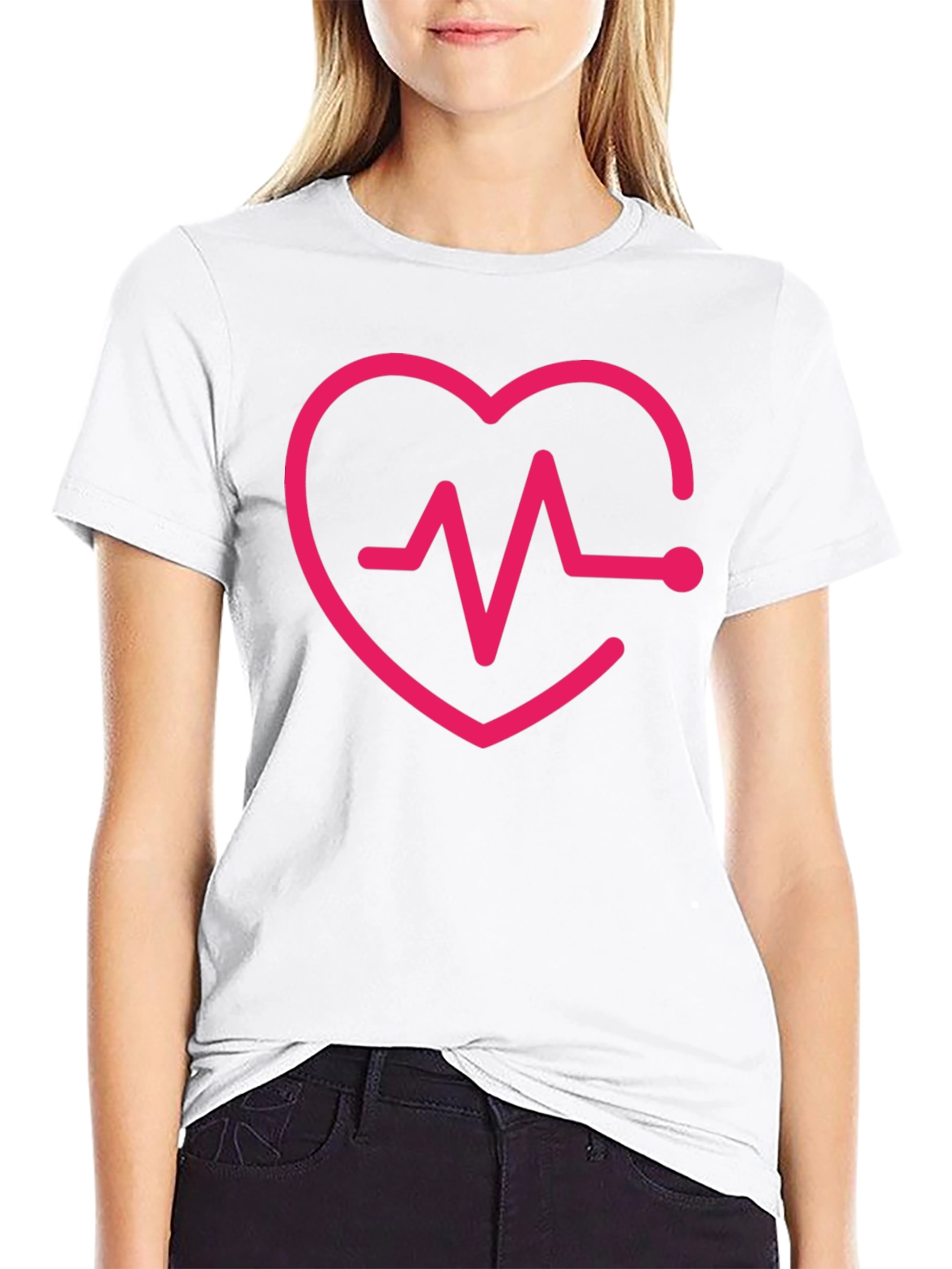 Heartbeat Heart Love Graphic T-Shirt