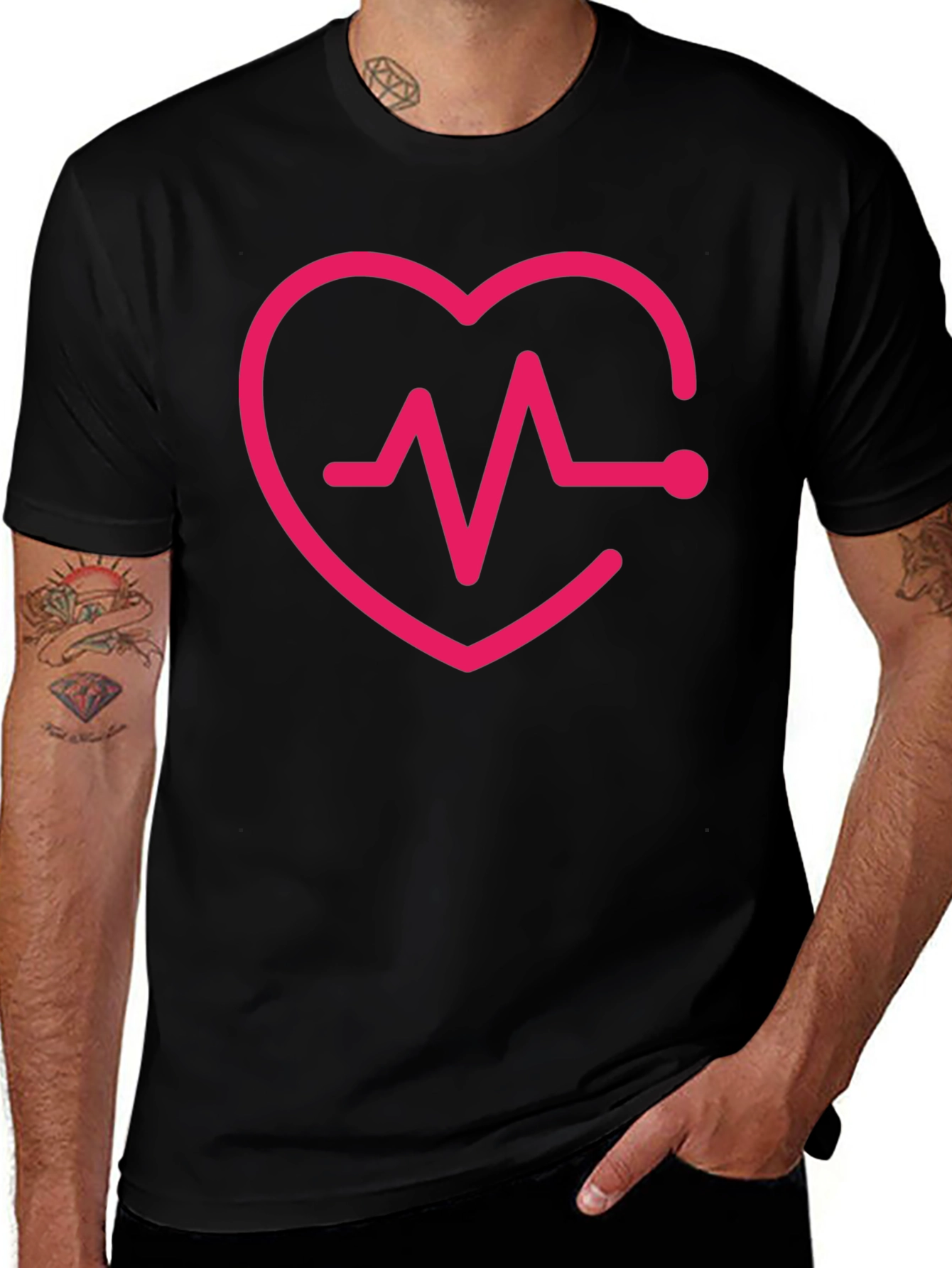 Heartbeat Heart Love Graphic T-Shirt
