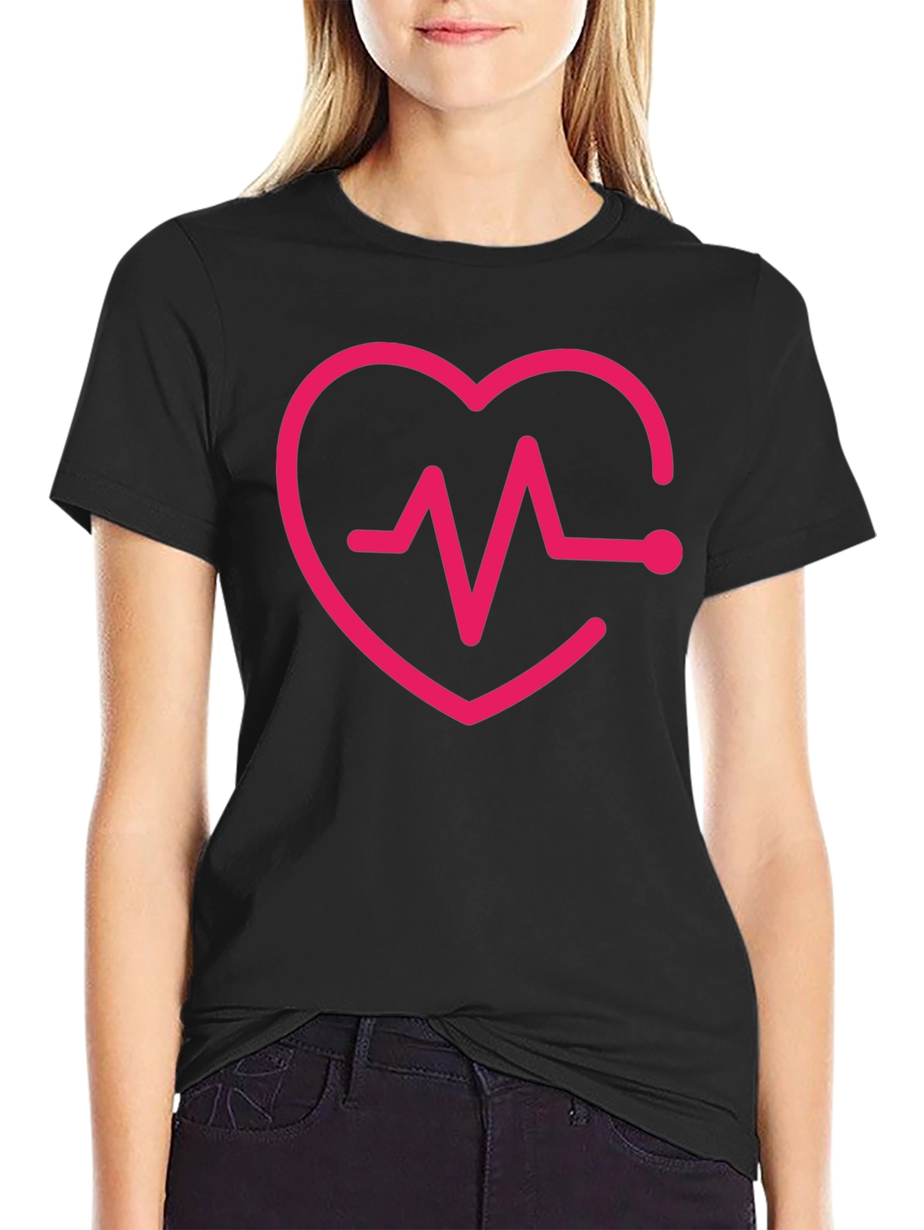 Heartbeat Heart Love Graphic T-Shirt