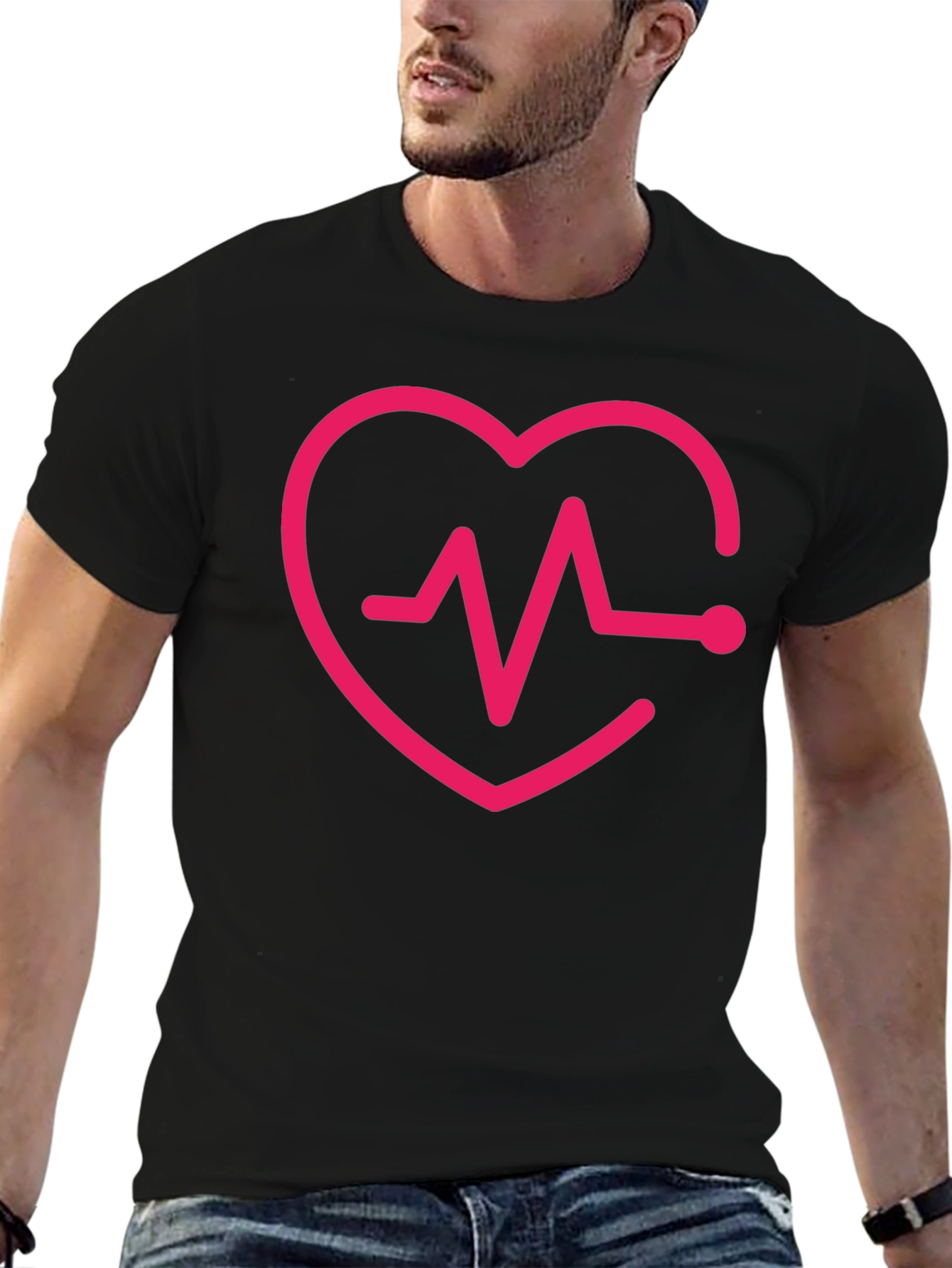 Heartbeat Heart Love Graphic T-Shirt