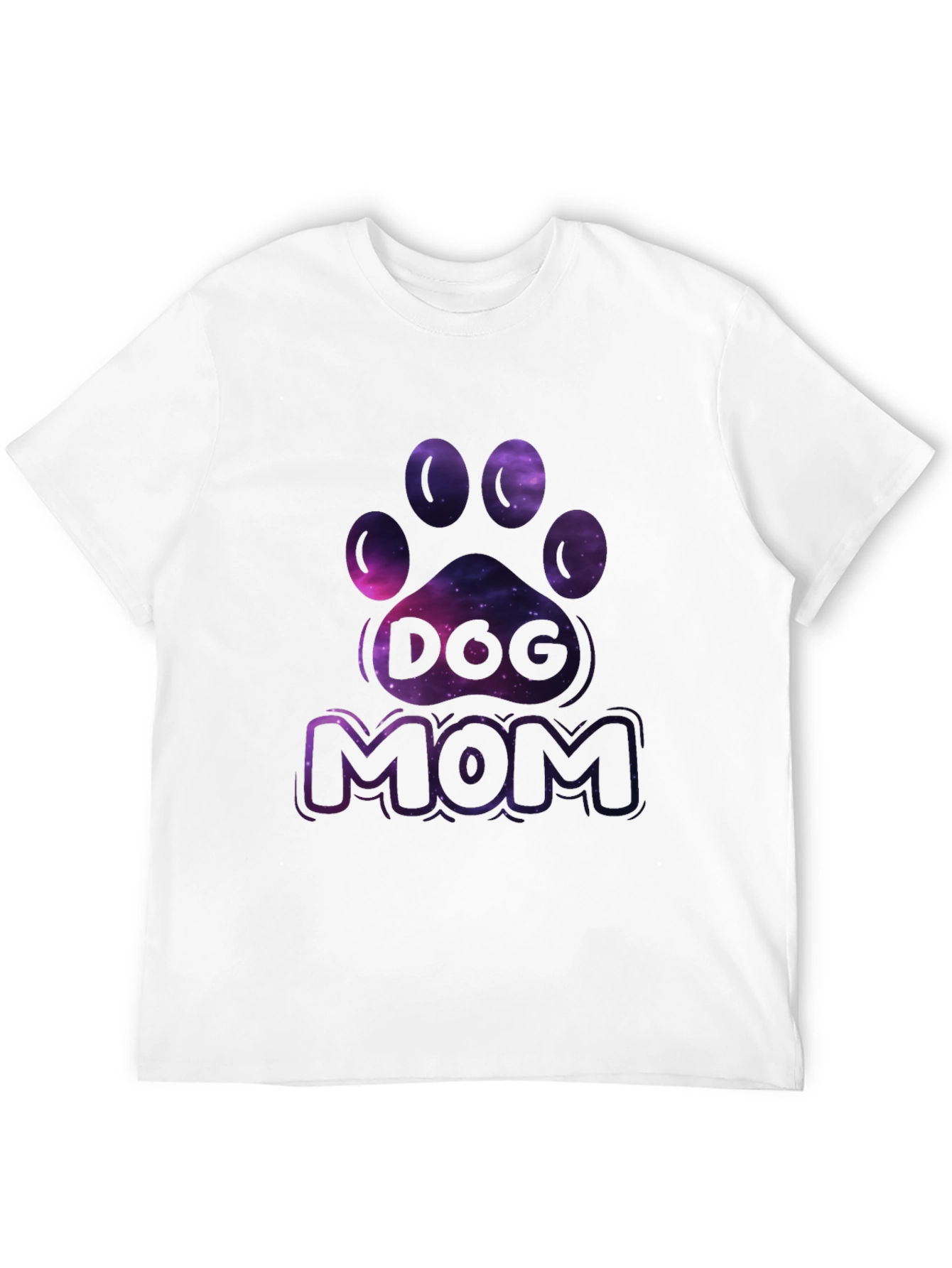 Dog Mom Galaxy Paw Print T-Shirt