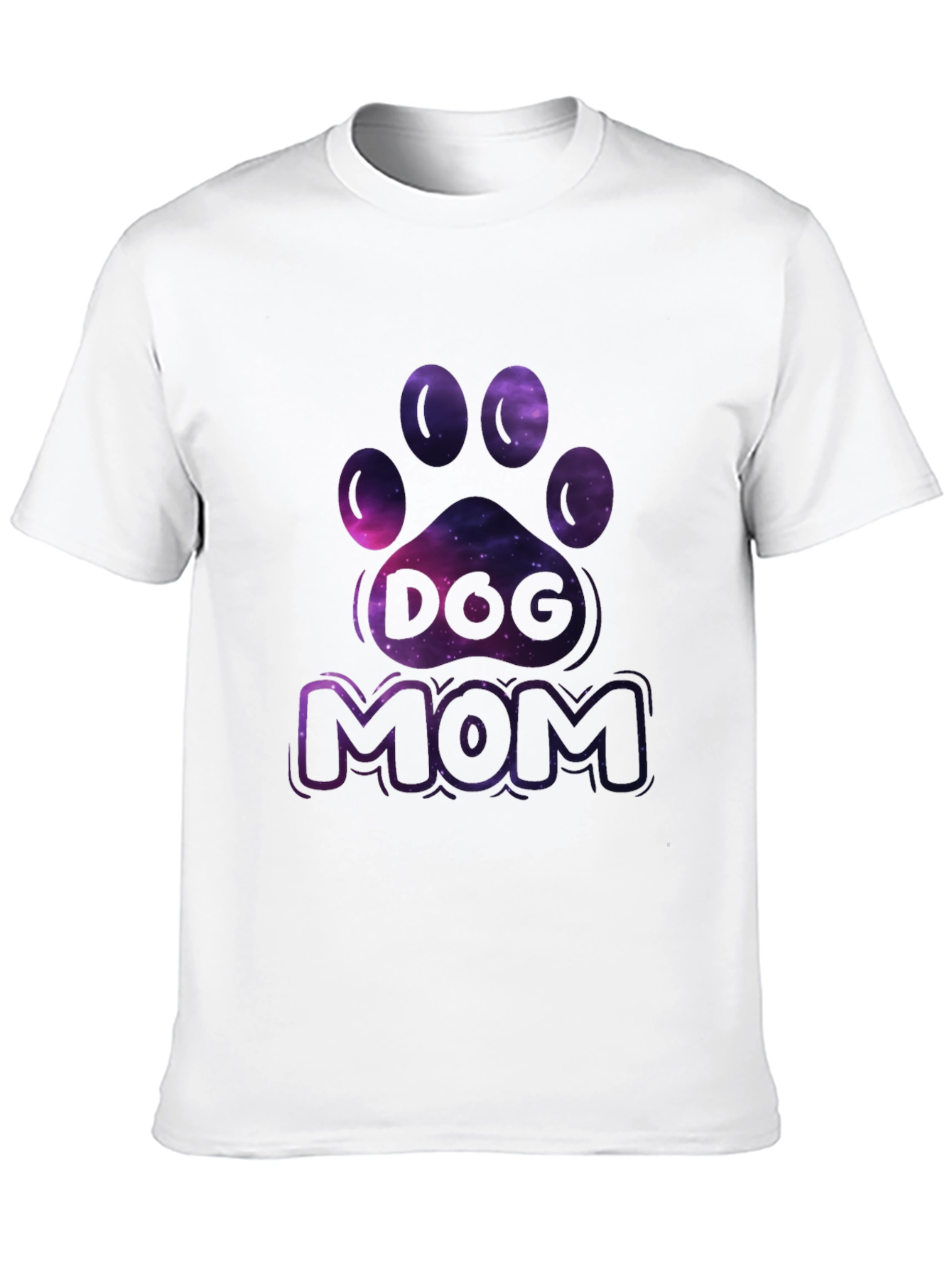 Dog Mom Galaxy Paw Print T-Shirt
