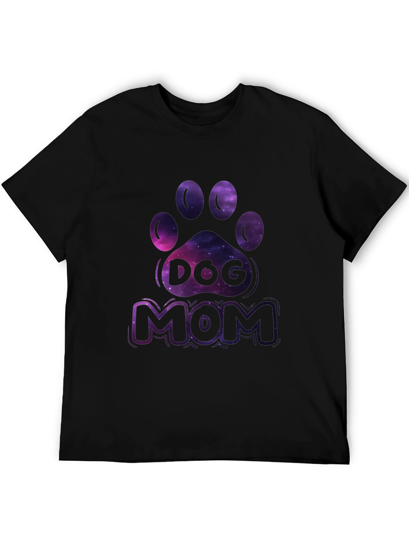 Dog Mom Galaxy Paw Print T-Shirt