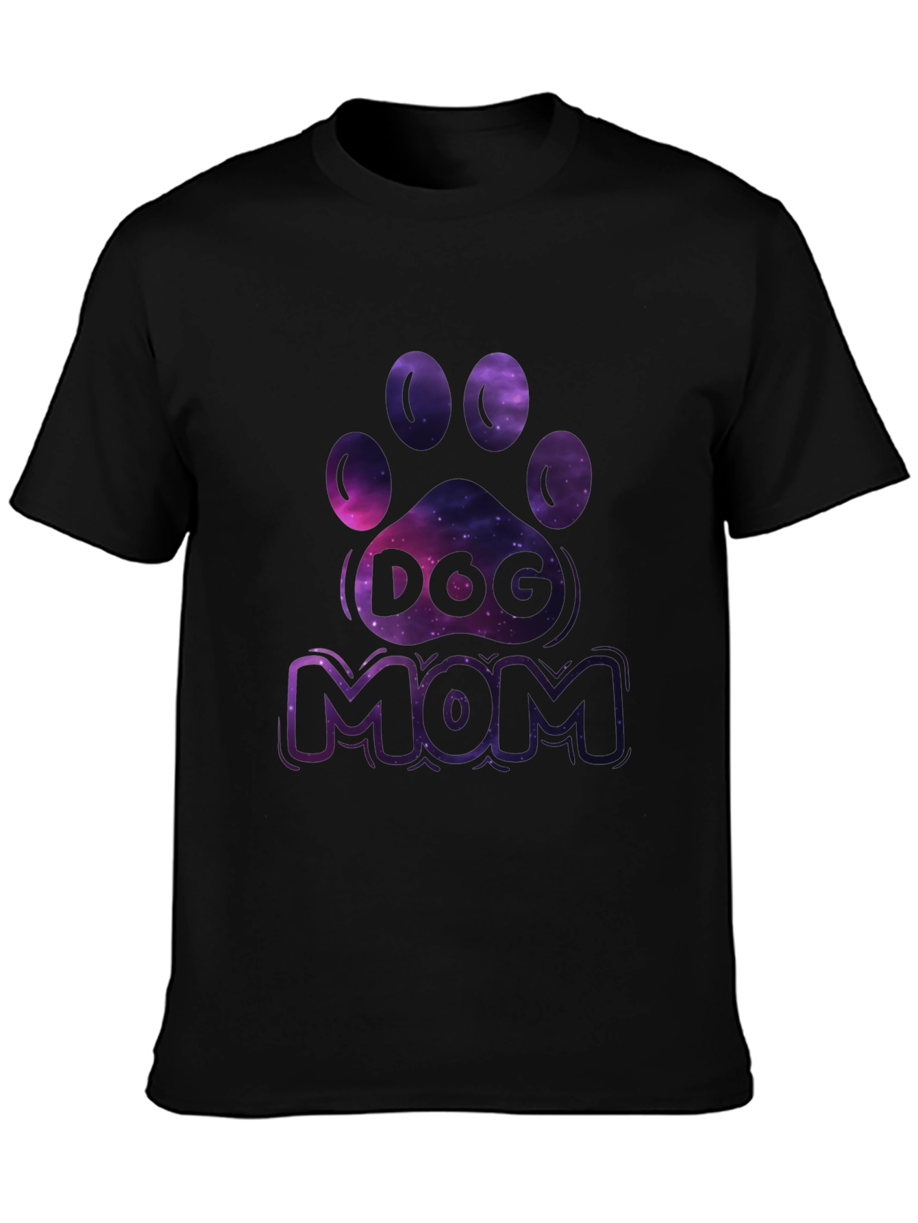 Dog Mom Galaxy Paw Print T-Shirt