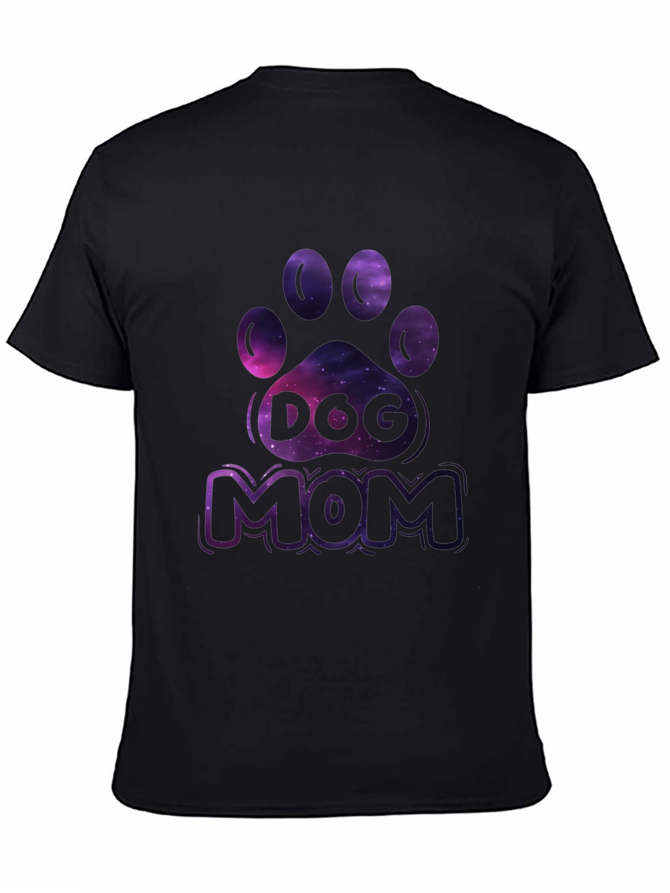 Dog Mom Galaxy Paw Print T-Shirt
