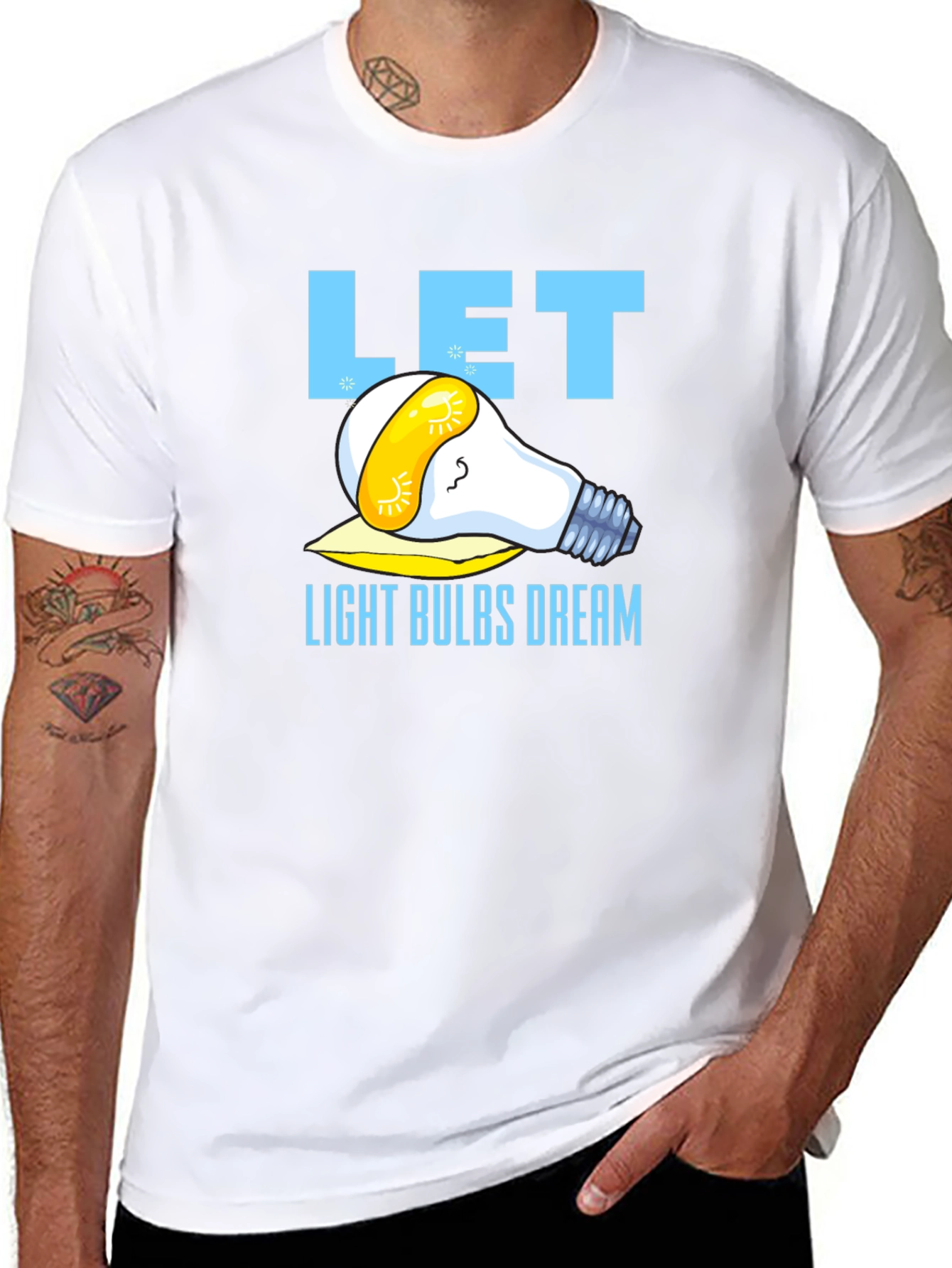 Let Light Bulbs Dream Black Graphic T-Shirt