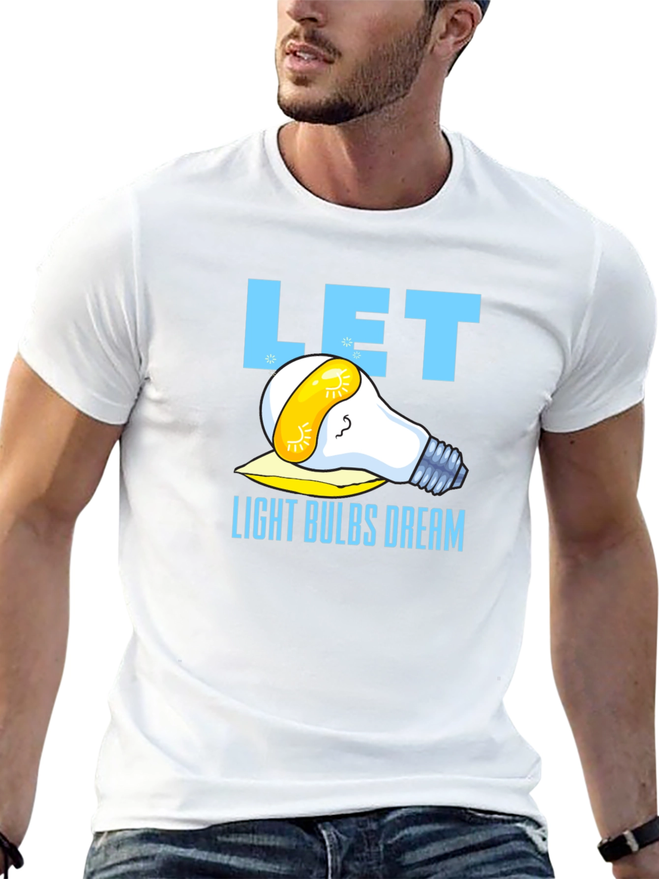 Let Light Bulbs Dream Black Graphic T-Shirt